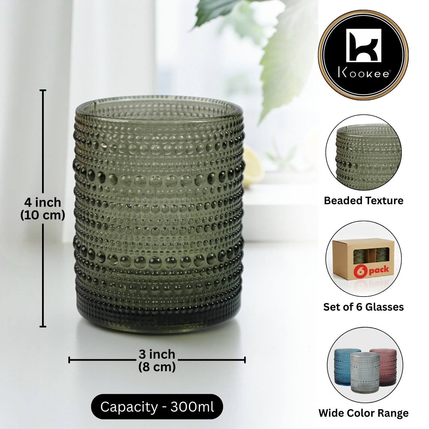 Jupiter Vintage Hobnail Old Fashioned Bubble Glasses (Set of 6) (11760)