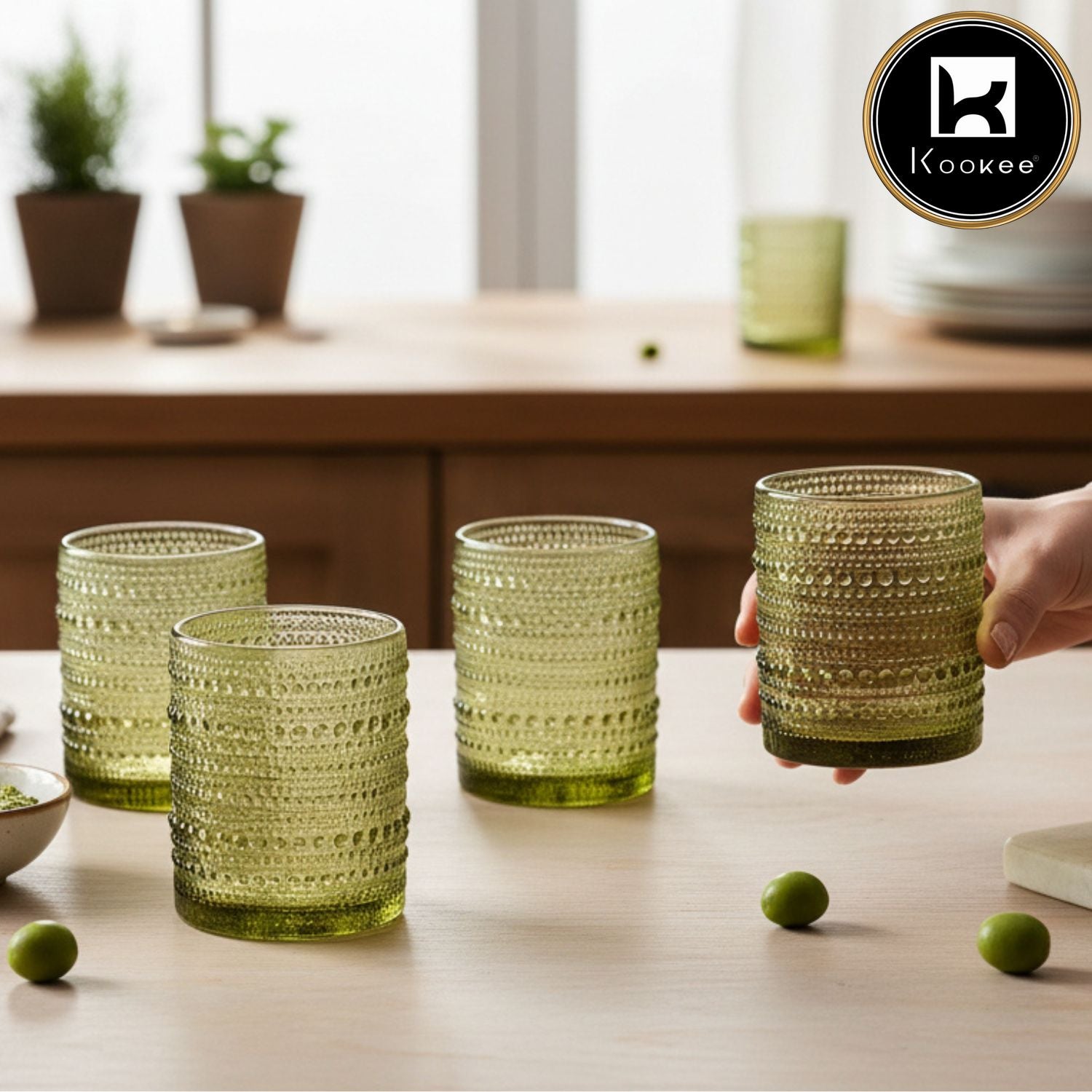 Kookee Whiskey Glasses, Green, ART11761