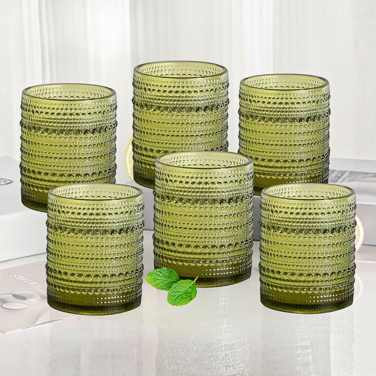 Whiskey Glasses, Green, ART11761