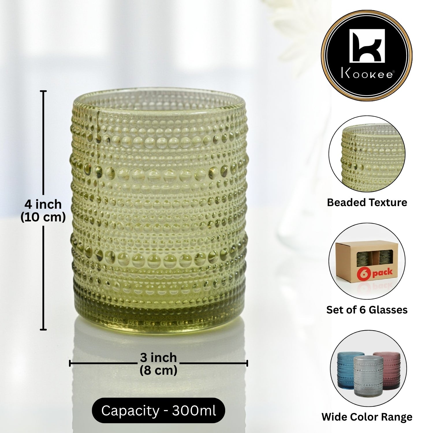 Jupiter Vintage Hobnail Old Fashioned Bubble Glasses (Set of 6) (11761)