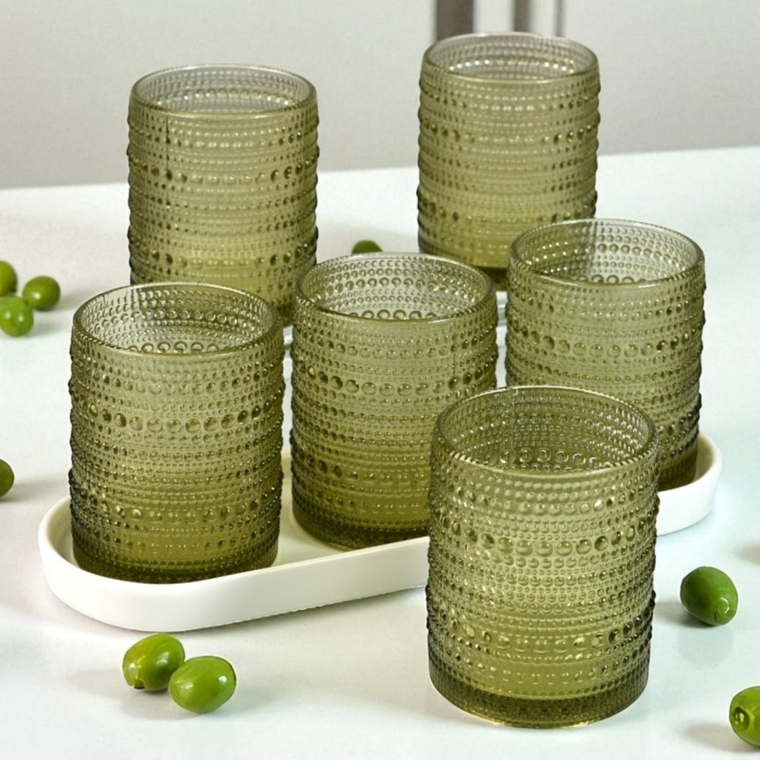 Jupiter Vintage Hobnail Old Fashioned Bubble Glasses (Set of 6) (11164)