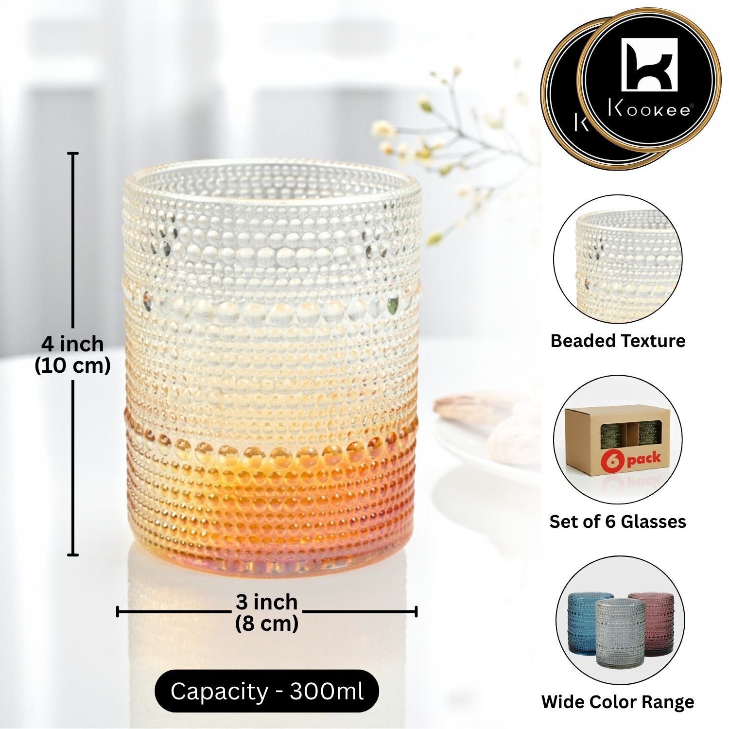 Kookee Whiskey Glasses, Transparent, ART11763