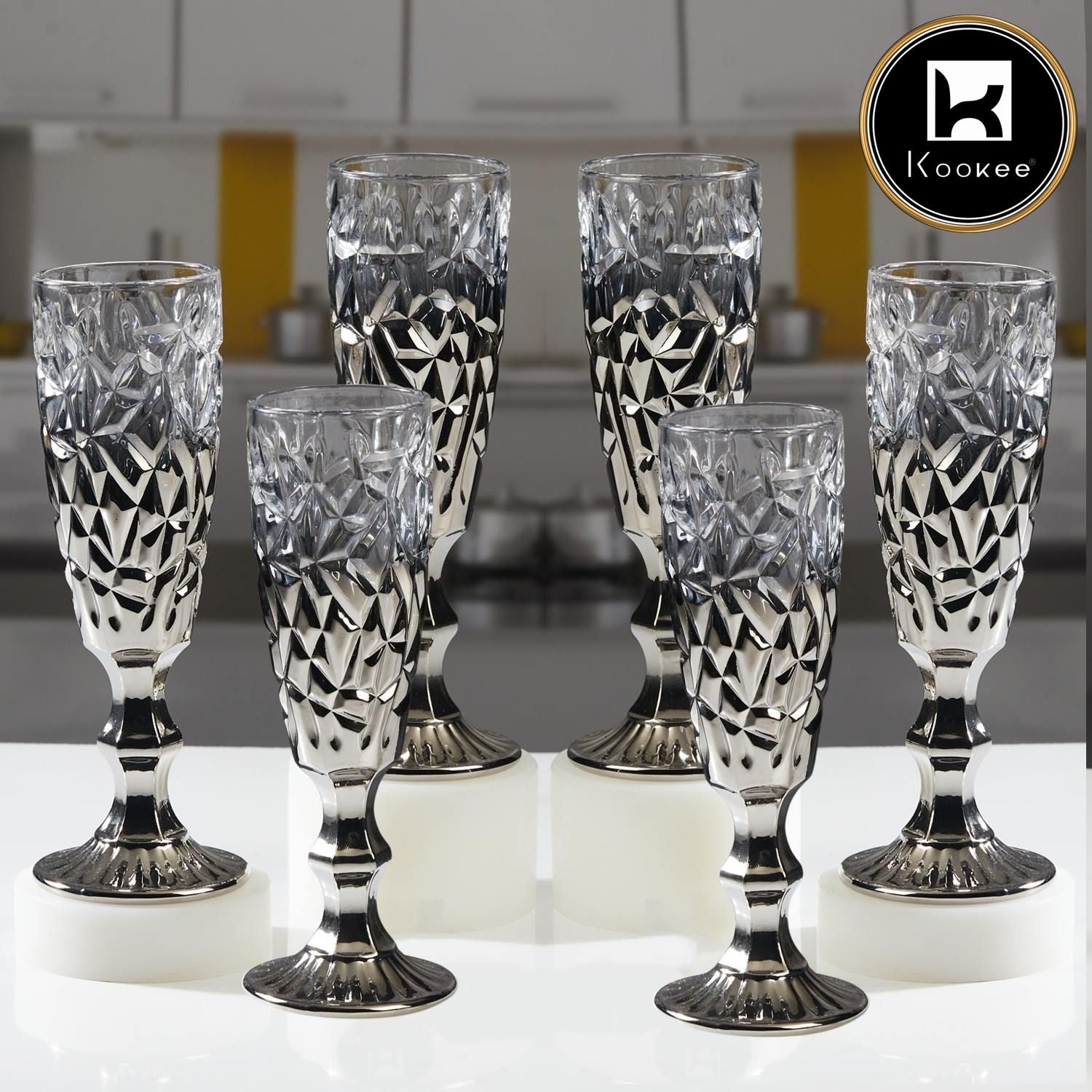 Kookee Wine Glasses, Grey, ART11780