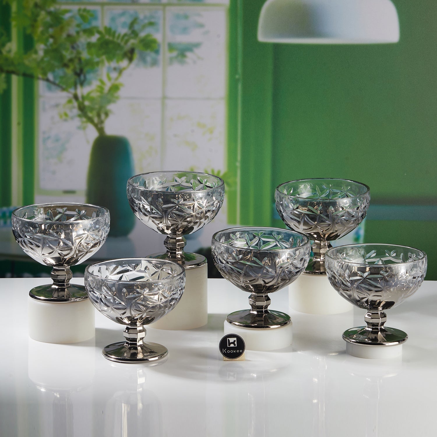 Crystal Glass Ice Cream Bowls (300 ml) (Set of 6) (11786)