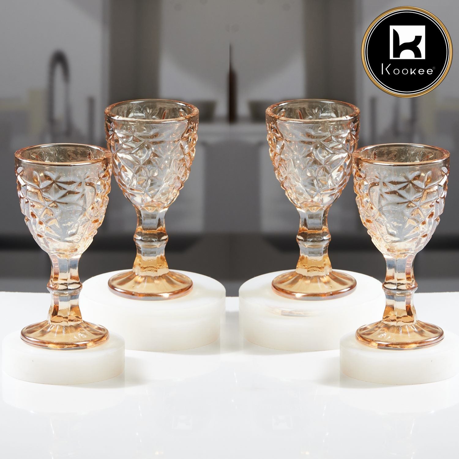 Kookee Wine Glasses, Gold, ART11900