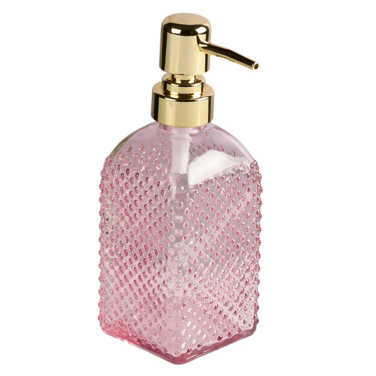Glass Soap Dispenser for handwash, Pink (Set of 1) (11905)