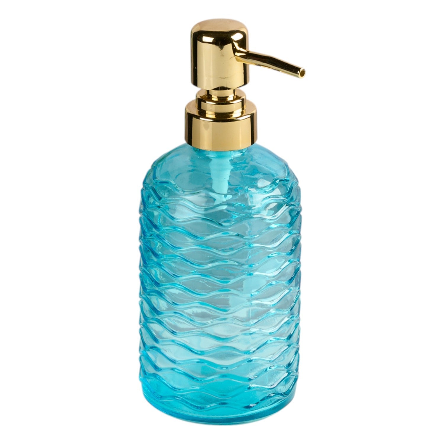 Glass Soap Dispenser for handwash, Blue (Set of 1) (11909)