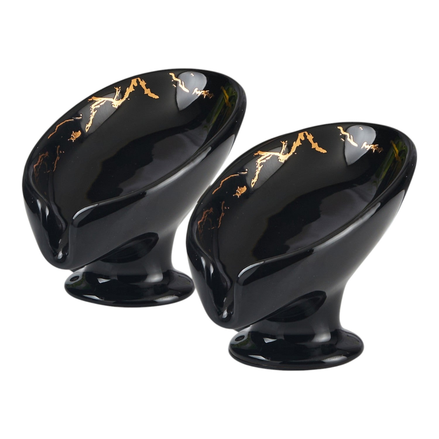 Ceramic Soap Holder Dish, Set of 1 Bathroom Accessories for Home, Black (V-CSH-001-2)