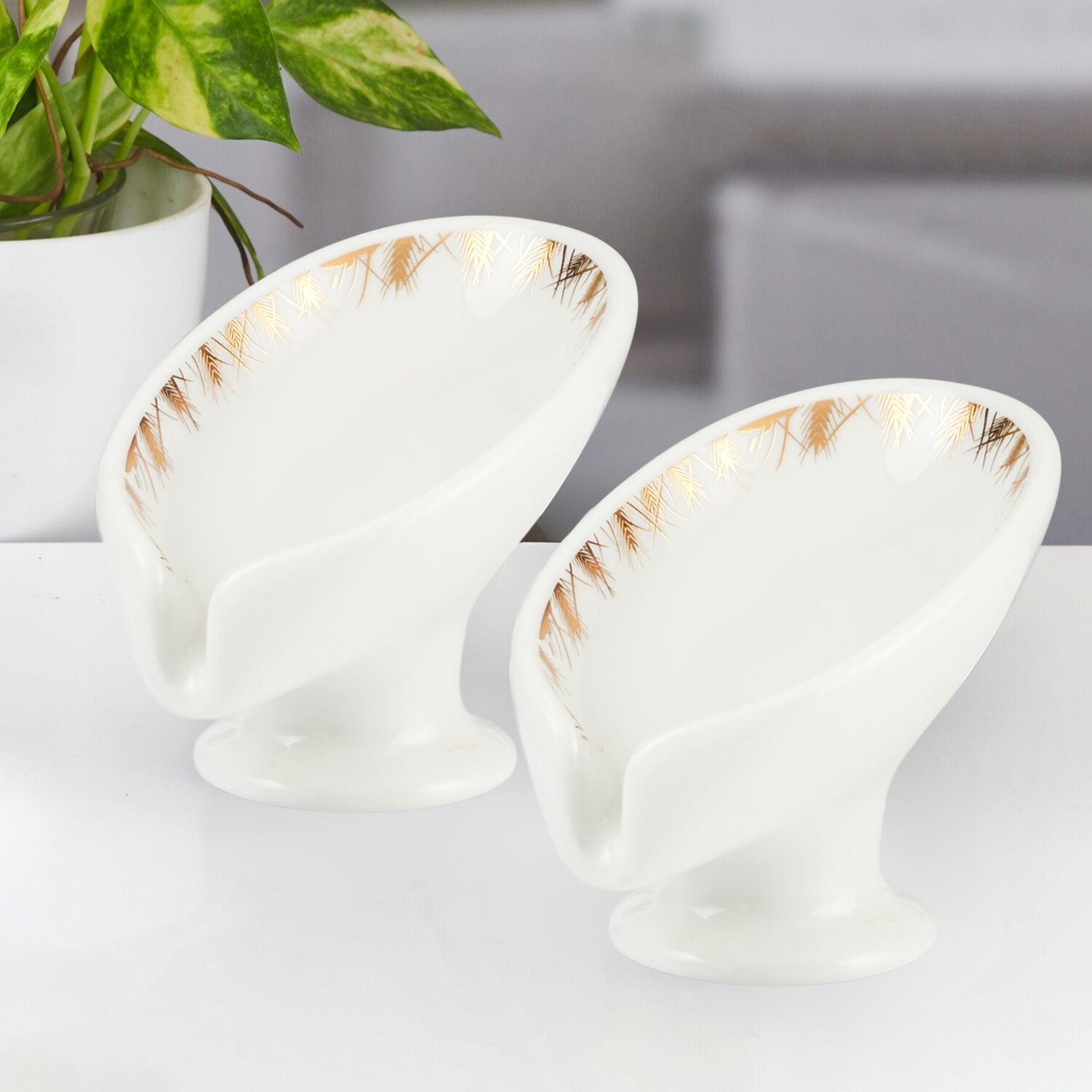 Ceramic Soap Holder Dish, Set of 1 Bathroom Accessories for Home, White (Set of 2) (11923)