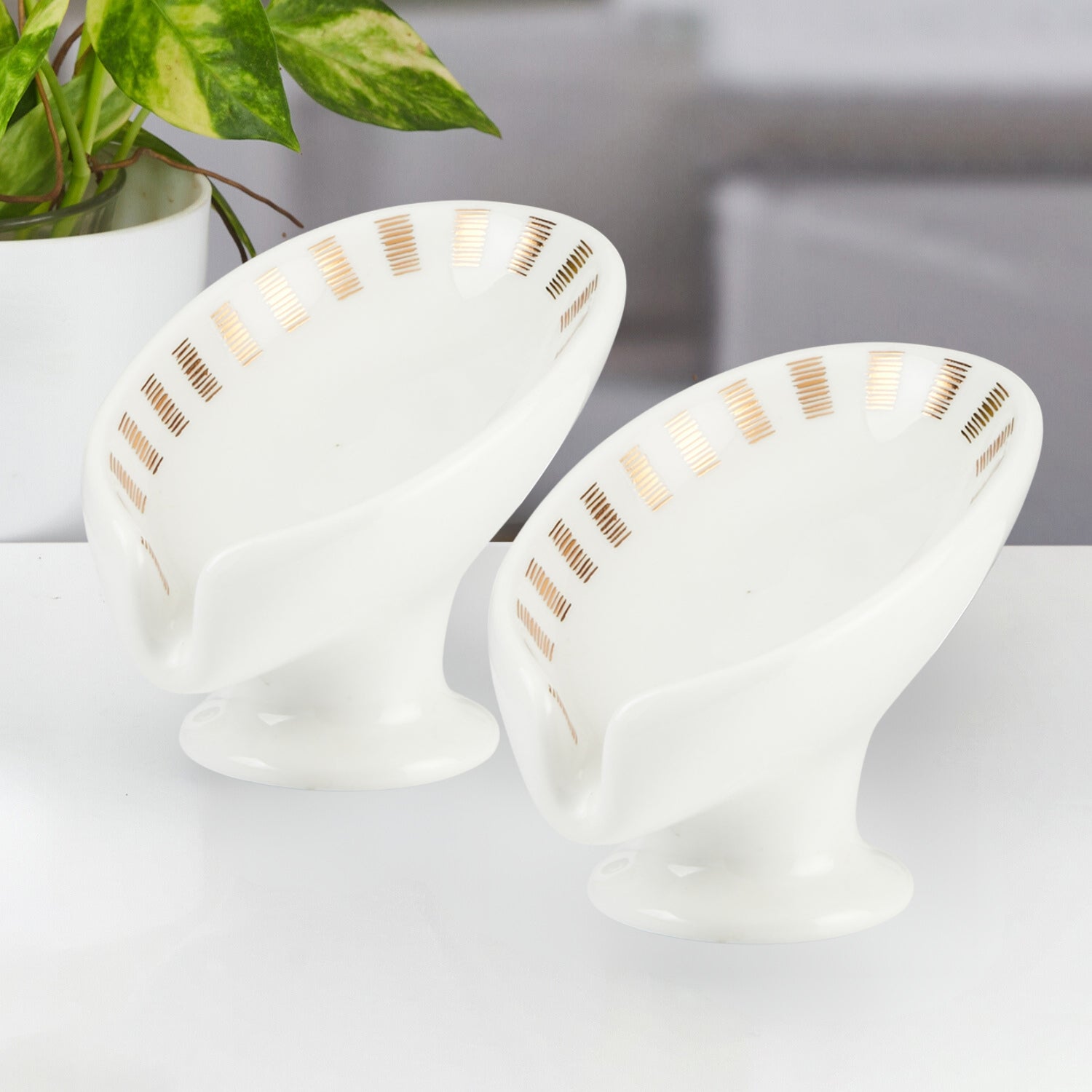 Ceramic Soap Holder Dish, Set of 1 Bathroom Accessories for Home, White (Set of 2) (11924)