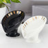 Ceramic Soap Holder Dish, Set of 1 Bathroom Accessories for Home, Black & White (Set of 2) (11927)