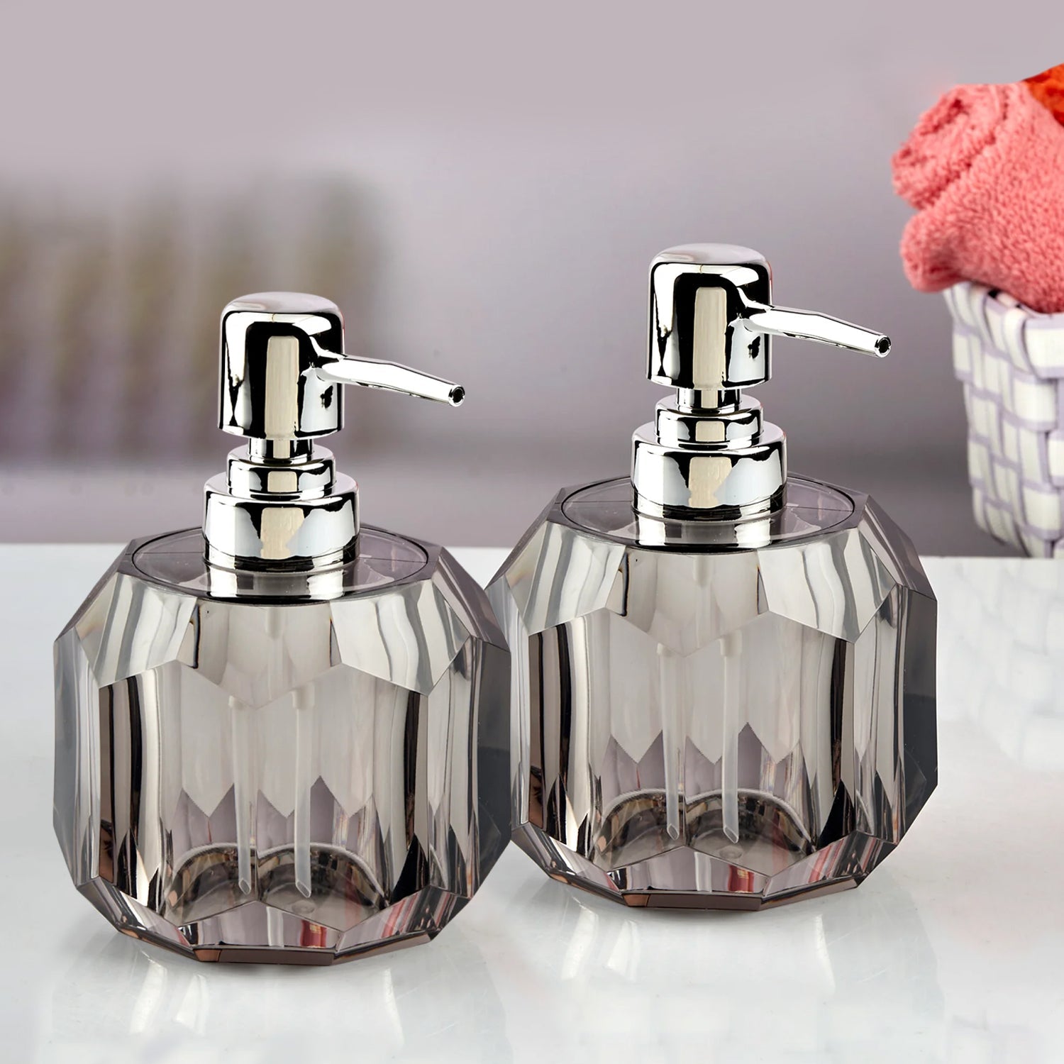 Acrylic Soap Dispenser for Bathroom handwash (Set of 2) (11932)