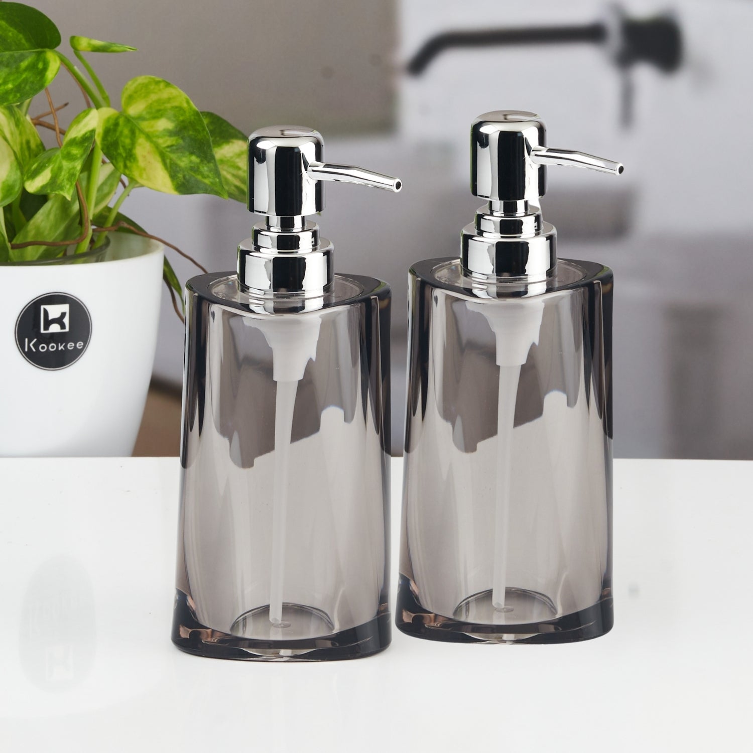 Acrylic Soap Dispenser for Bathroom handwash (Set of 2) (11933)
