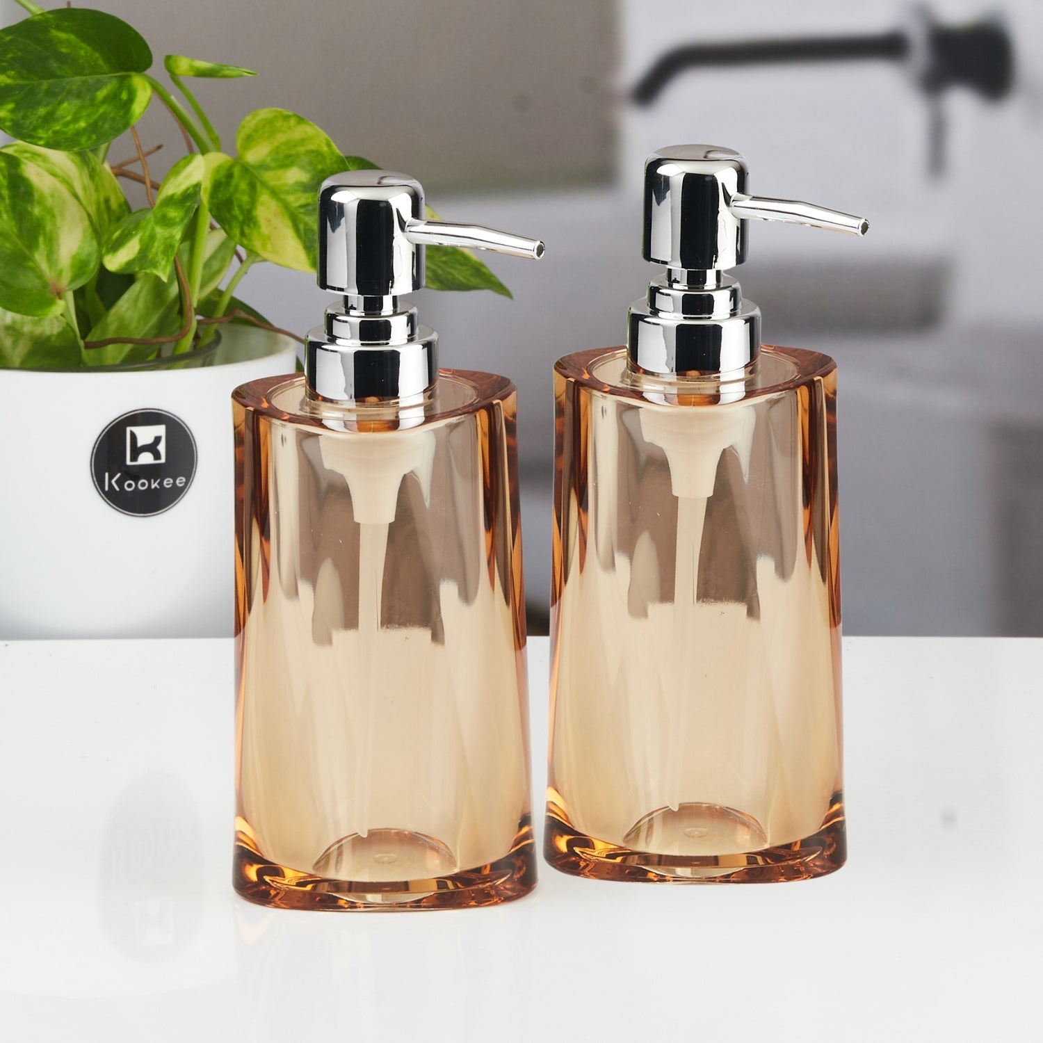 Acrylic Soap Dispenser for Bathroom handwash (Set of 2) (11934)