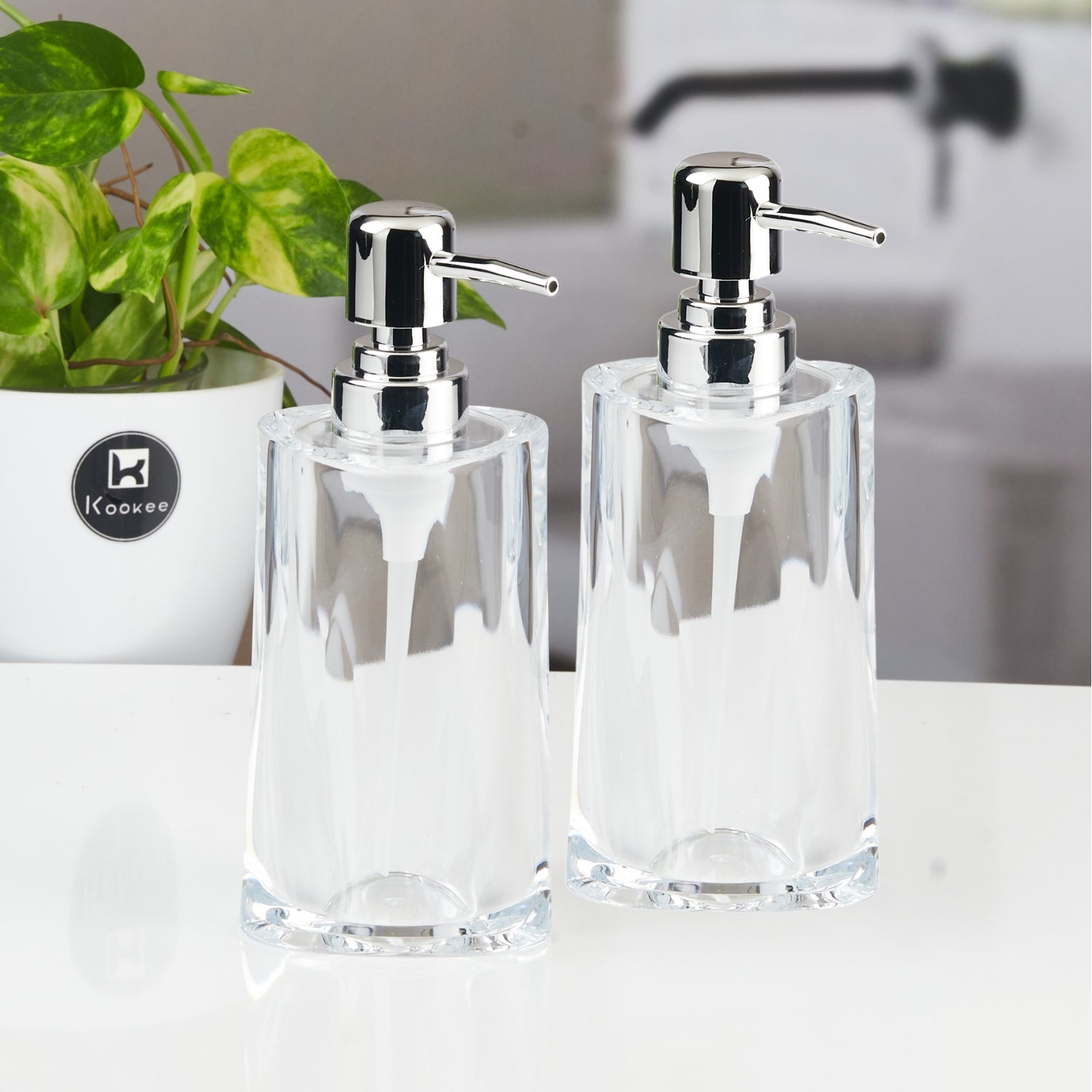 Acrylic Soap Dispenser for Bathroom handwash (Set of 2) (11935)
