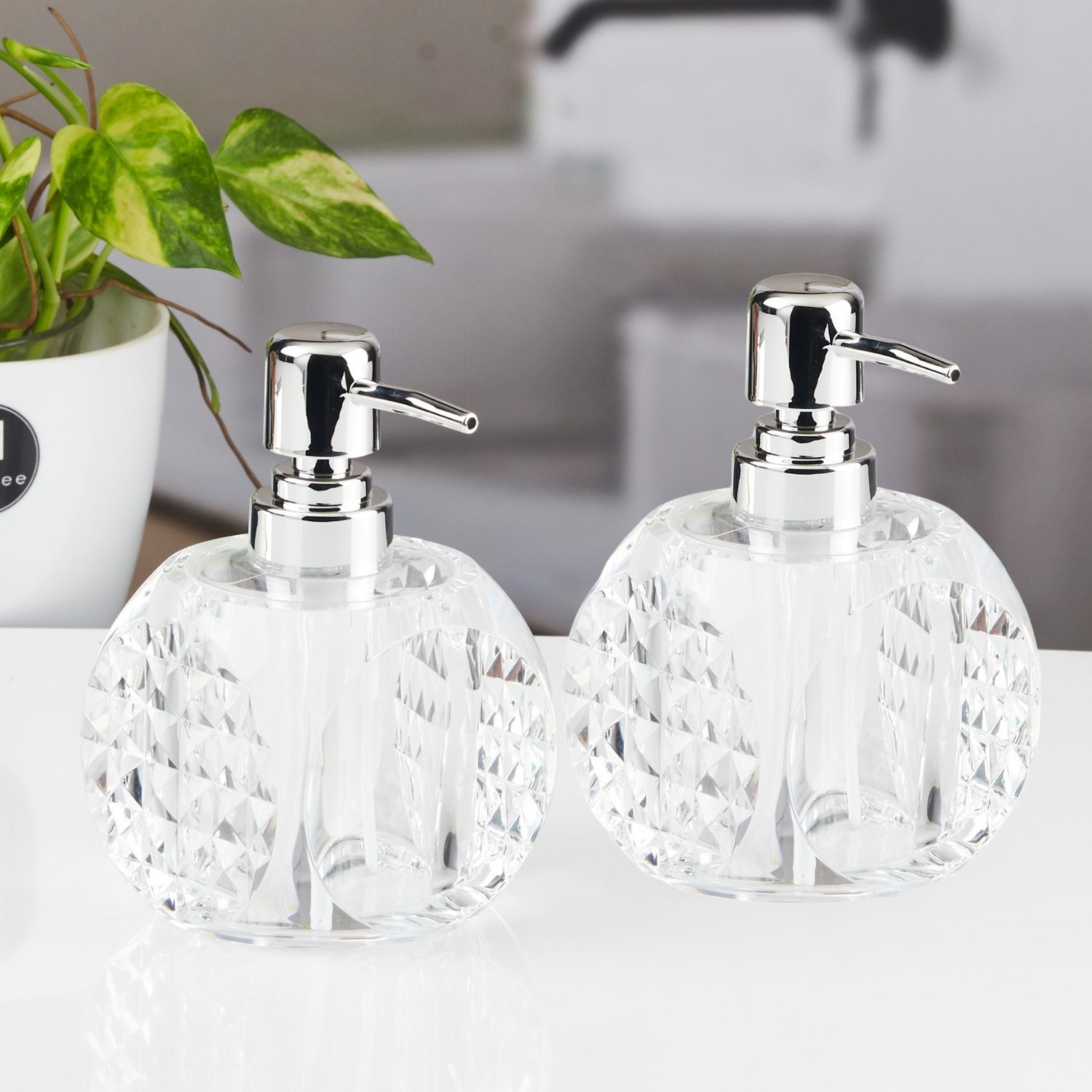 Acrylic Soap Dispenser for Bathroom handwash (Set of 2) (11936)