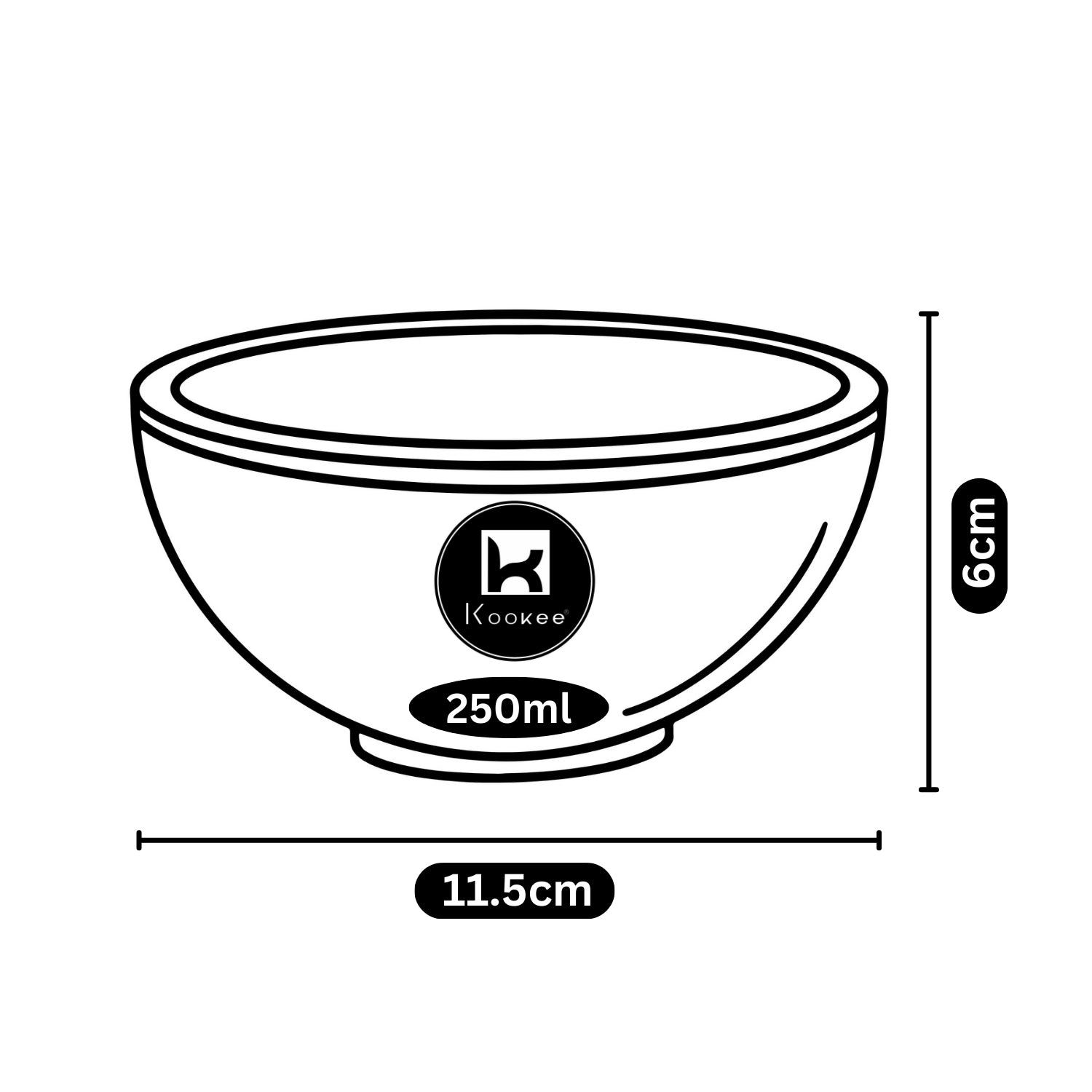 Ceramic Soup Bowls, Cereal Bowl For Kitchen (11969) (Set of 6)