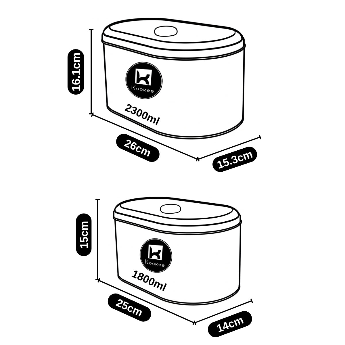 Kookee Tin Containers, Multi, ART11983