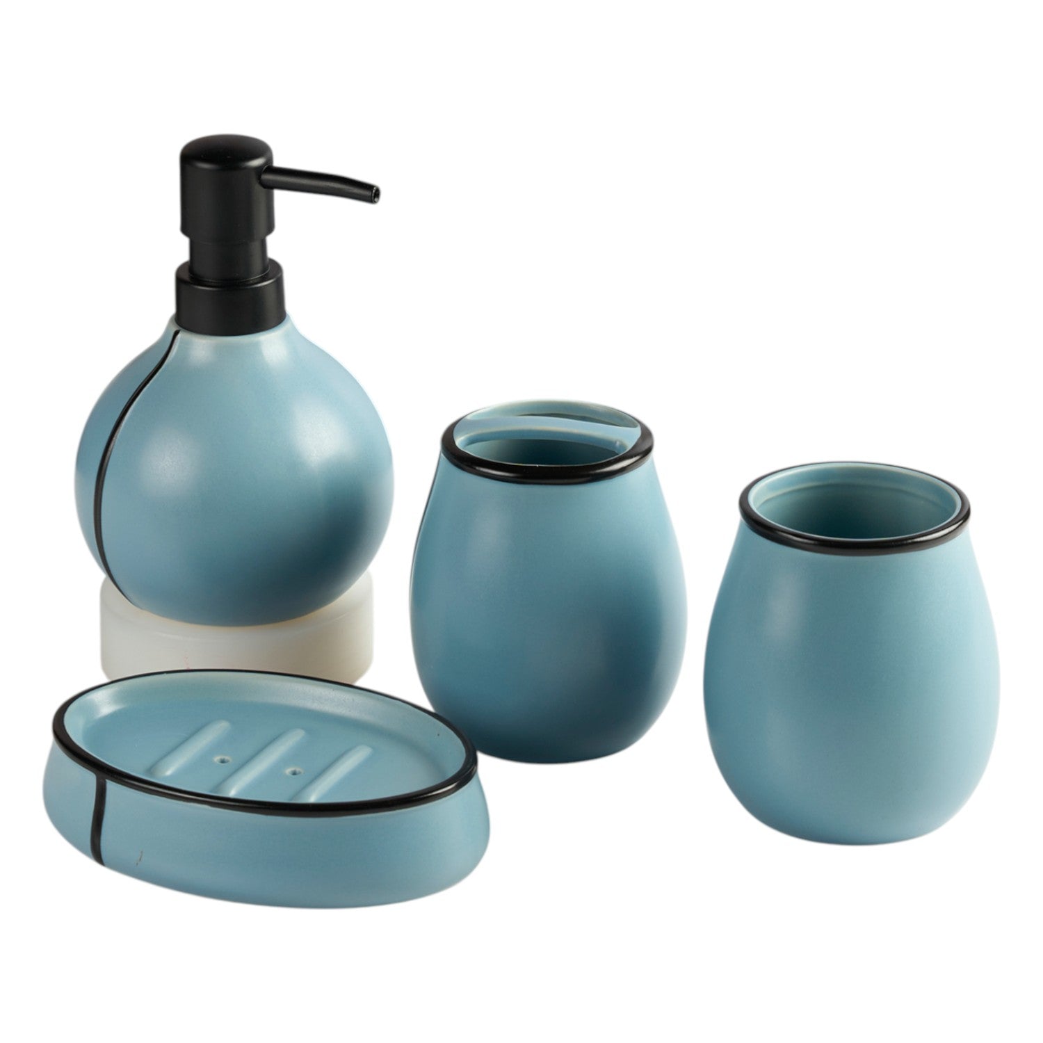 Kookee Ceramic Bathroom Sets, Blue, ART11992