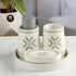 Ceramic Bathroom Accessories Set of 4 with Soap Dispenser (11993)