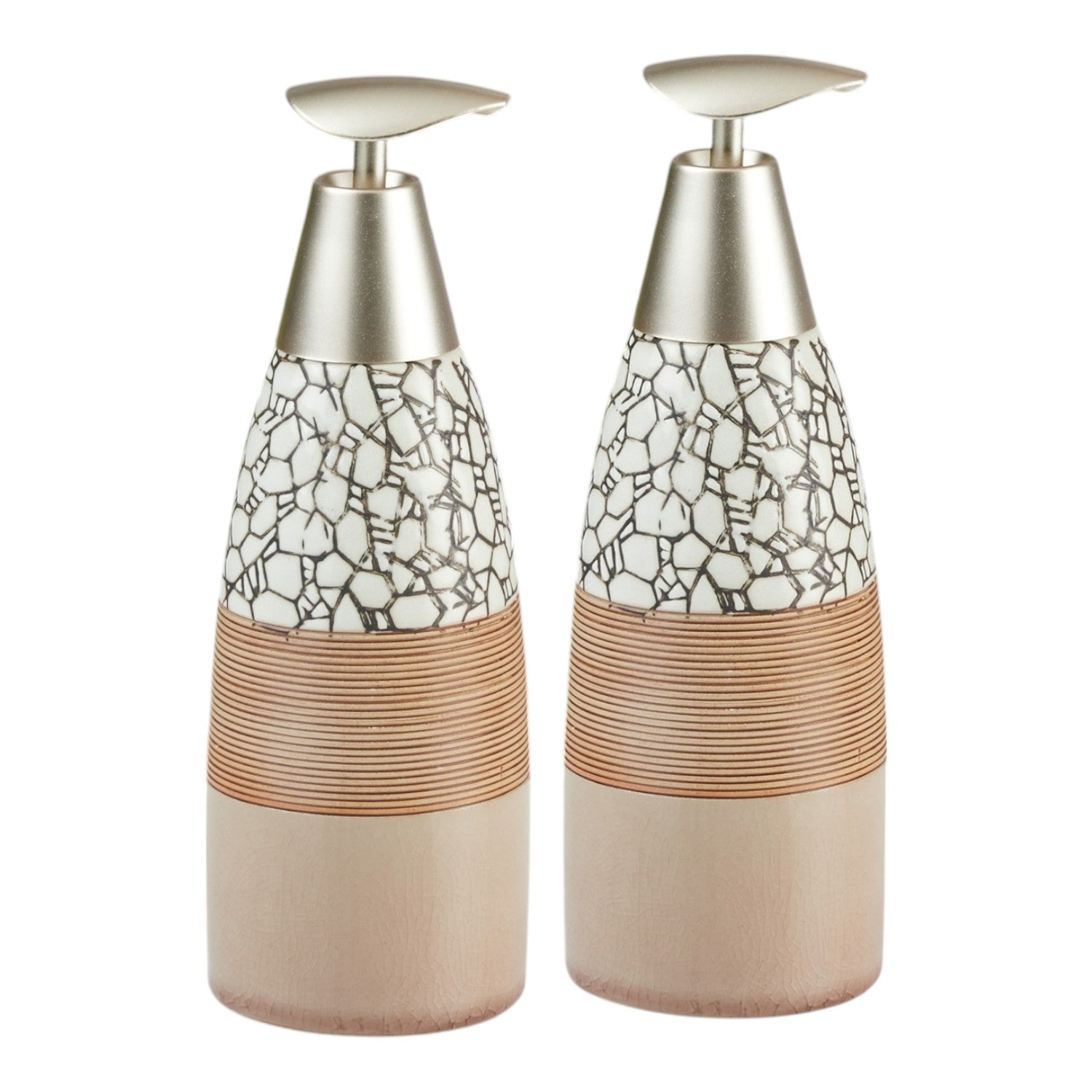 Ceramic Soap Dispenser for handwash for Bathroom, Beige (V-CSD-017-5)