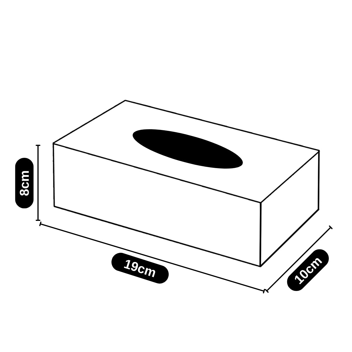 Kookee Tissue Holders, Black, ART12073