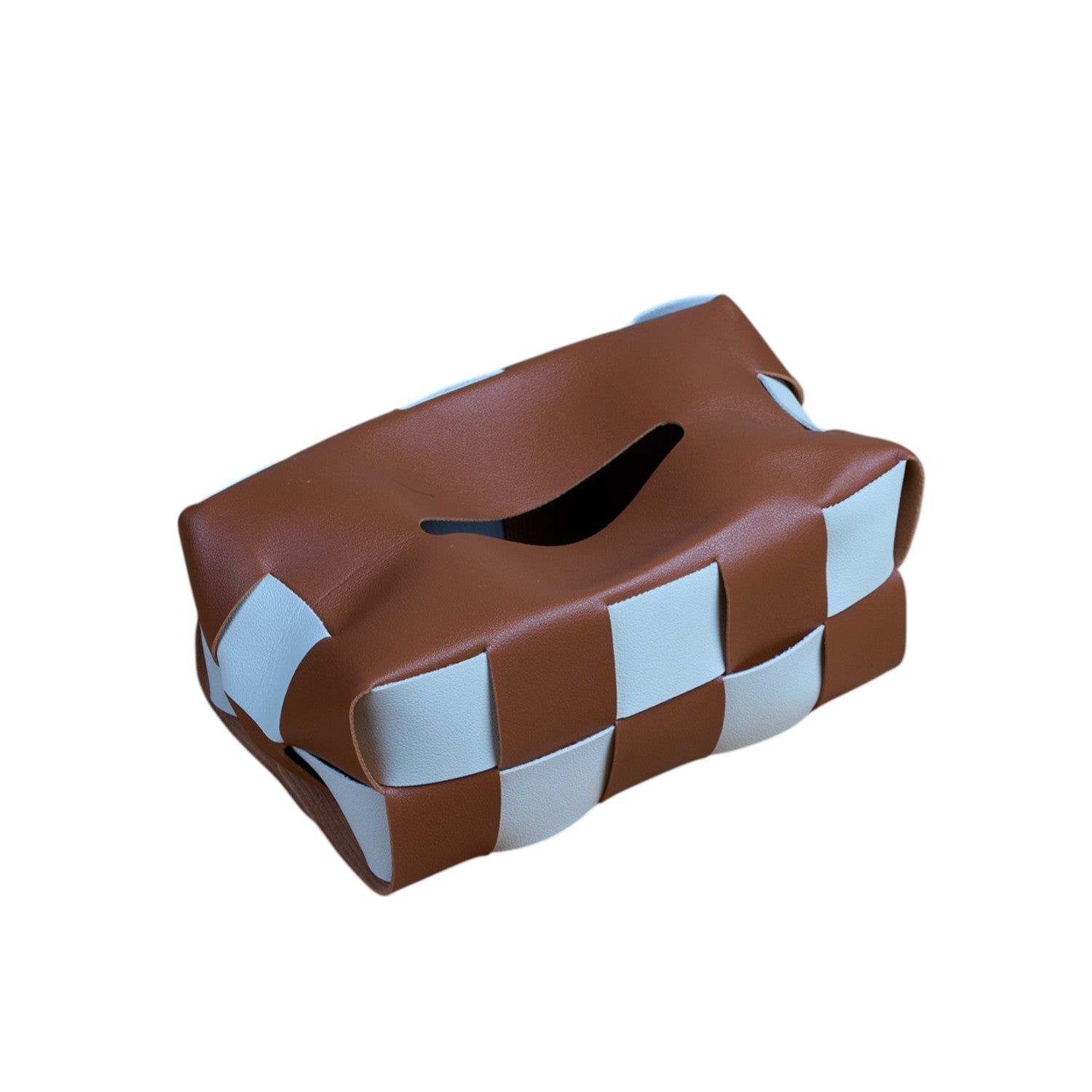 Premium Soft PU Leather Car Tissue Holder (Brown) (12072)