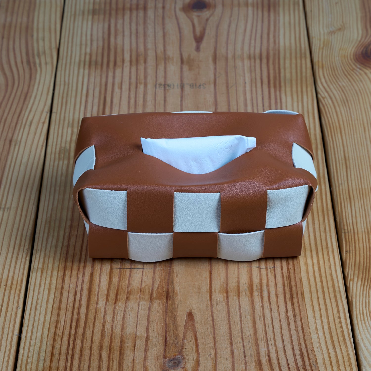 Premium Soft PU Leather Car Tissue Holder (Brown) (12072)