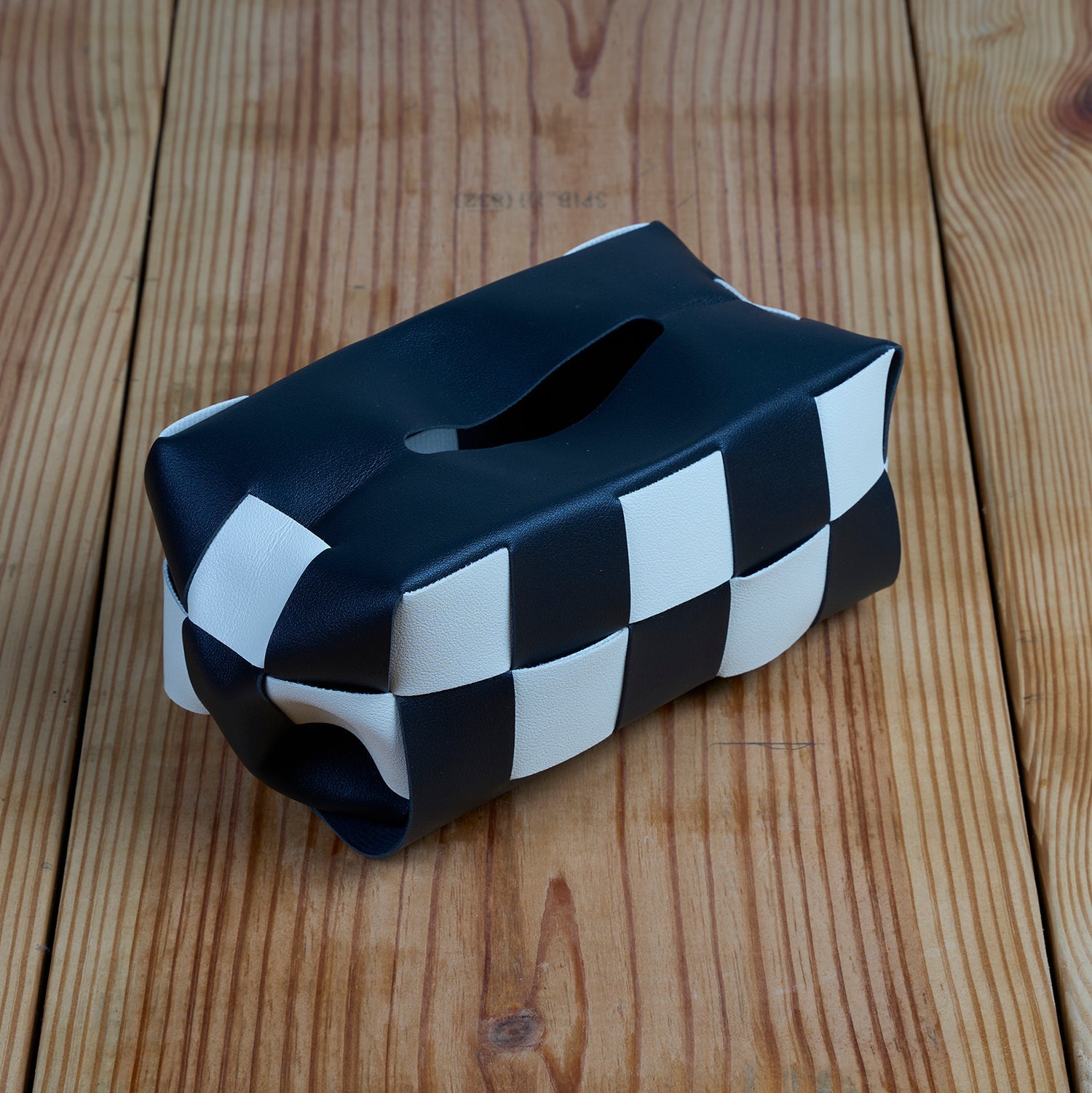 Premium Soft PU Leather Car Tissue Holder (Black) (12073)