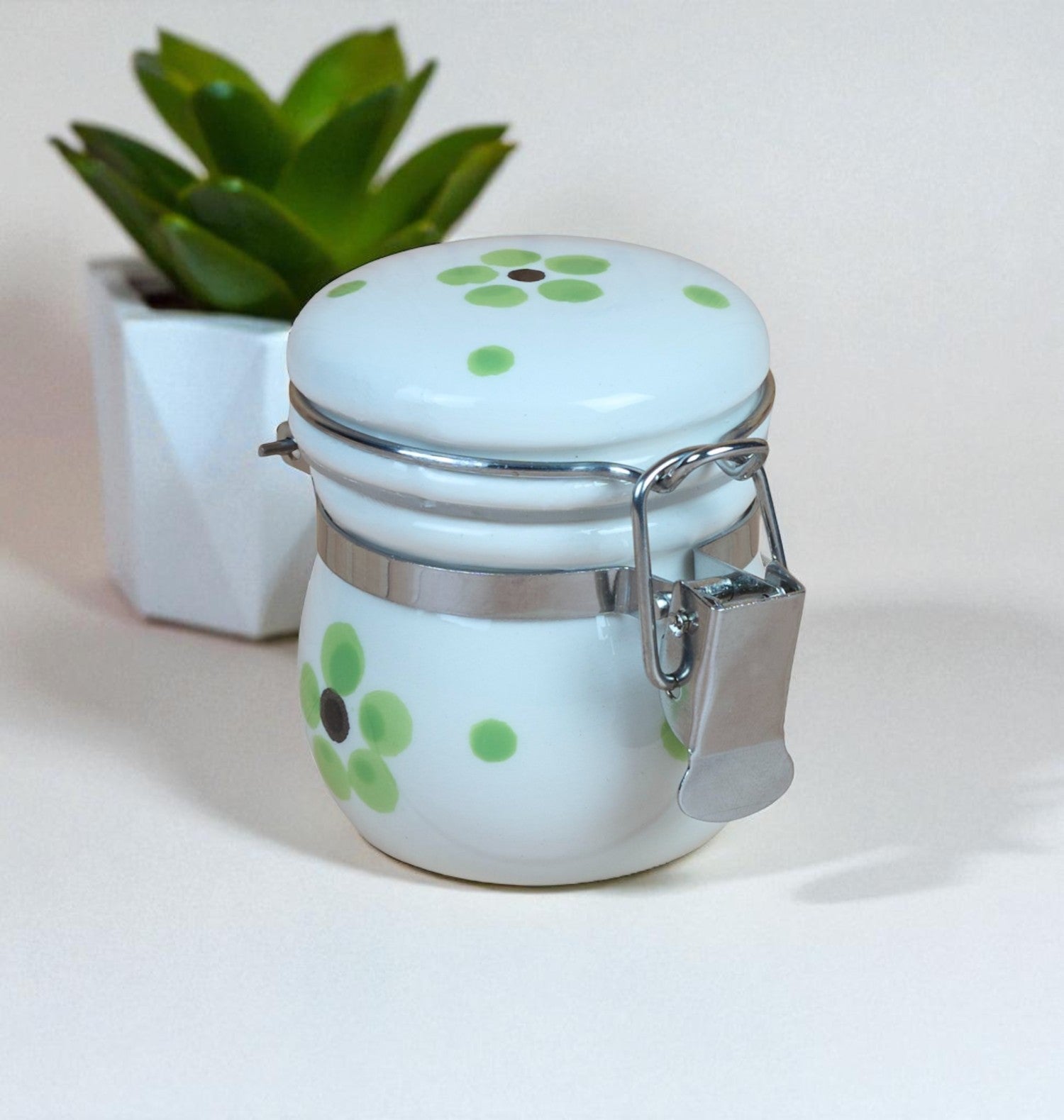 Ceramic Airtight Mini Canister Jar and Container (Pack of 1) (12084)