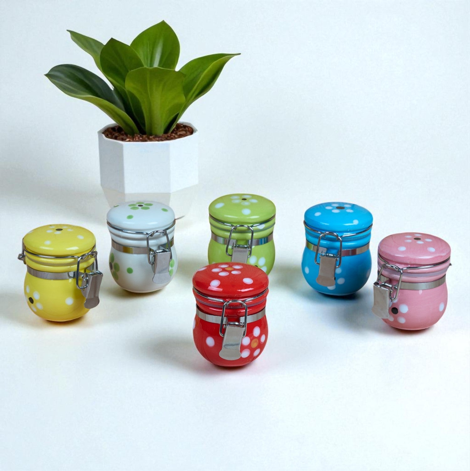 Ceramic Airtight Mini Canister Jar and Container (Pack of 1) (12084)