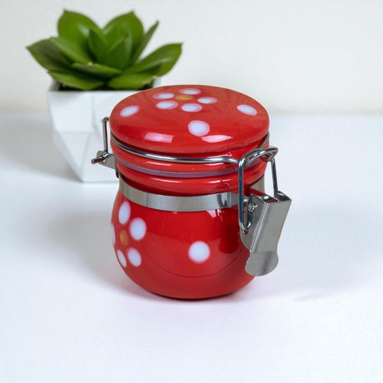 Ceramic Airtight Mini Canister Jar and Container (Pack of 1) (12085)