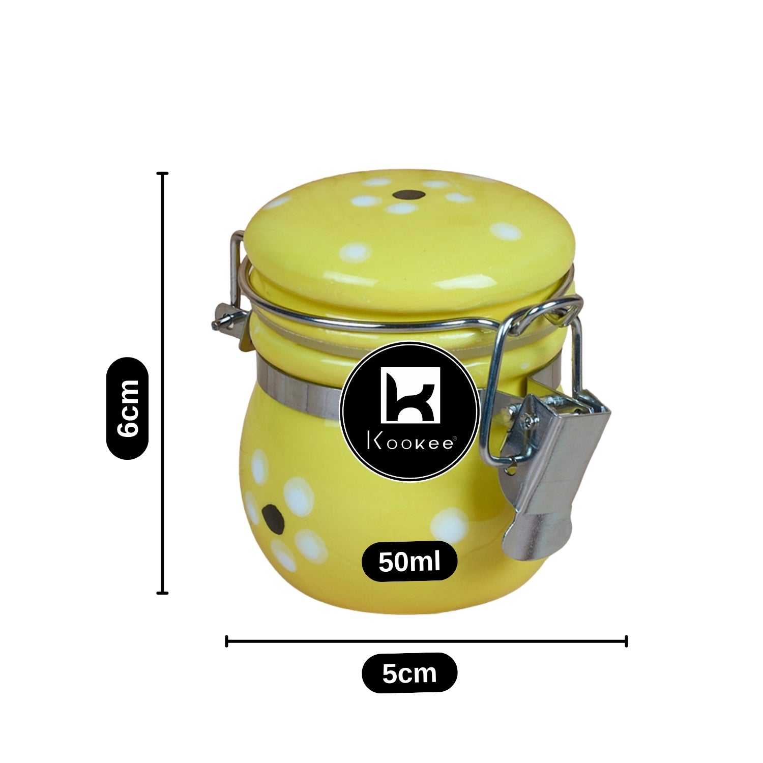 Kookee Canister Jars (Ceramic), Yellow, ART12088