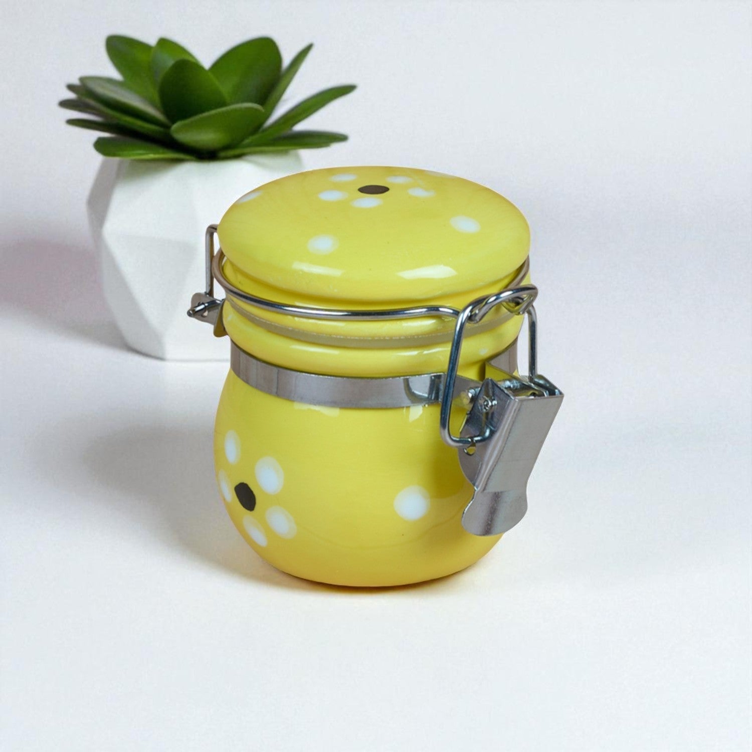 Ceramic Airtight Mini Canister Jar and Container (Pack of 1) (12088)