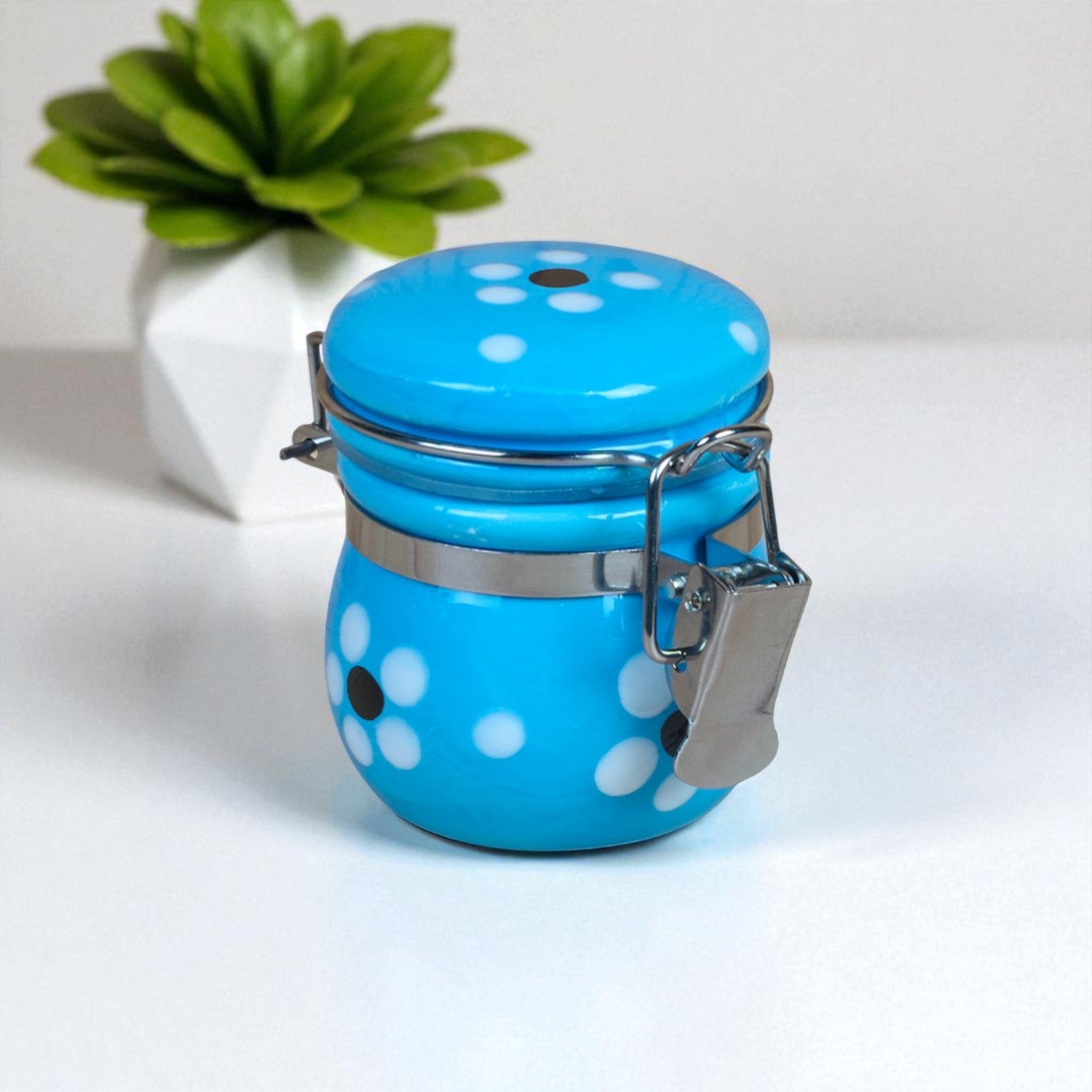 Ceramic Airtight Mini Canister Jar and Container (Pack of 1) (12089)