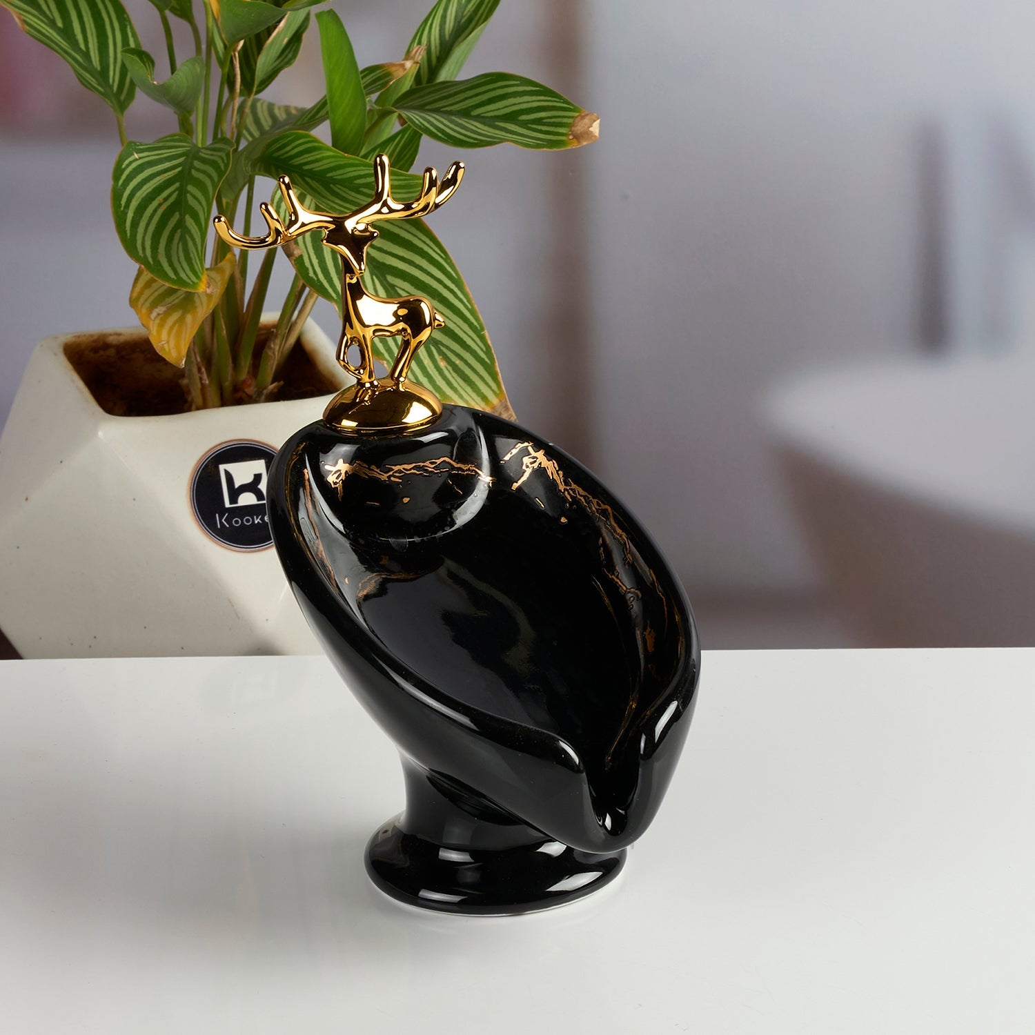 Ceramic Soap Holder Dish, Set of 1, Black (Set of 1) (12093)