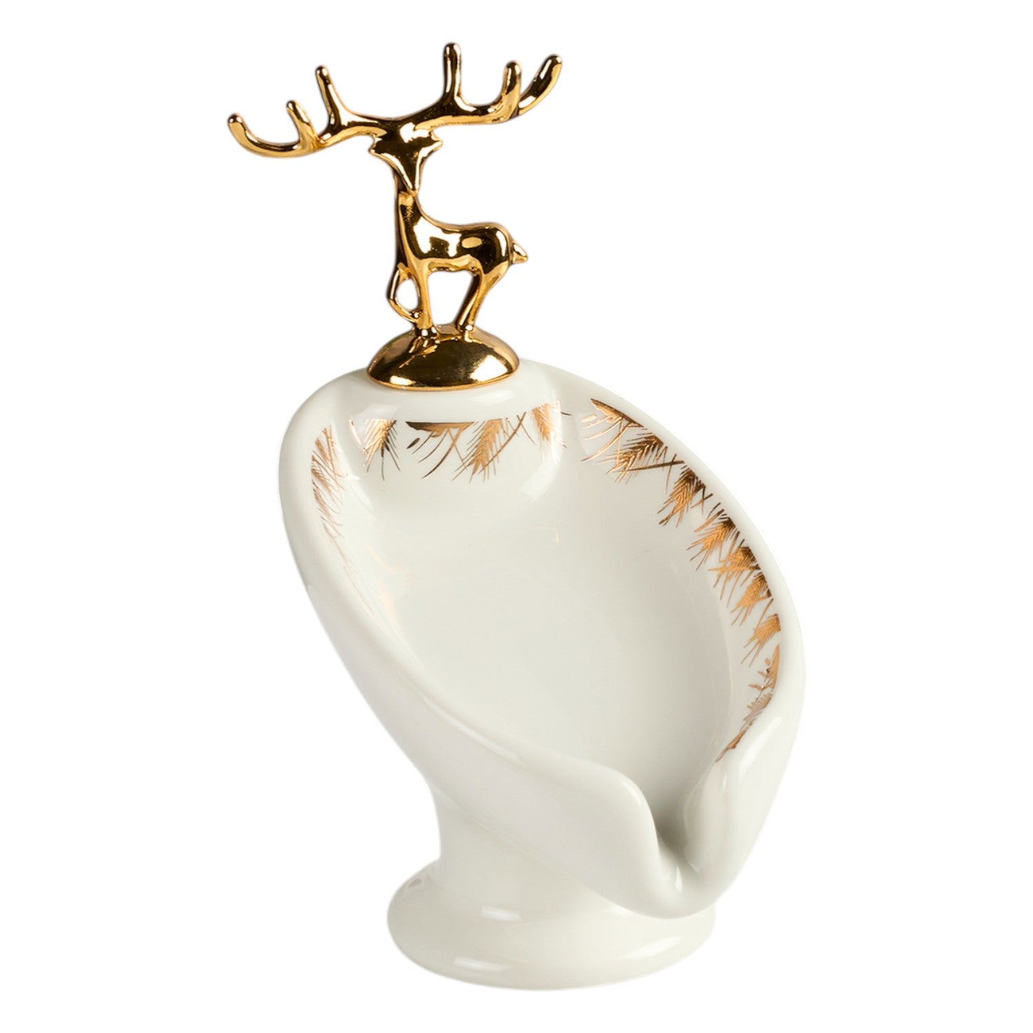 Ceramic Soap Holder Dish, Set of 1, White (Set of 1) (12096)