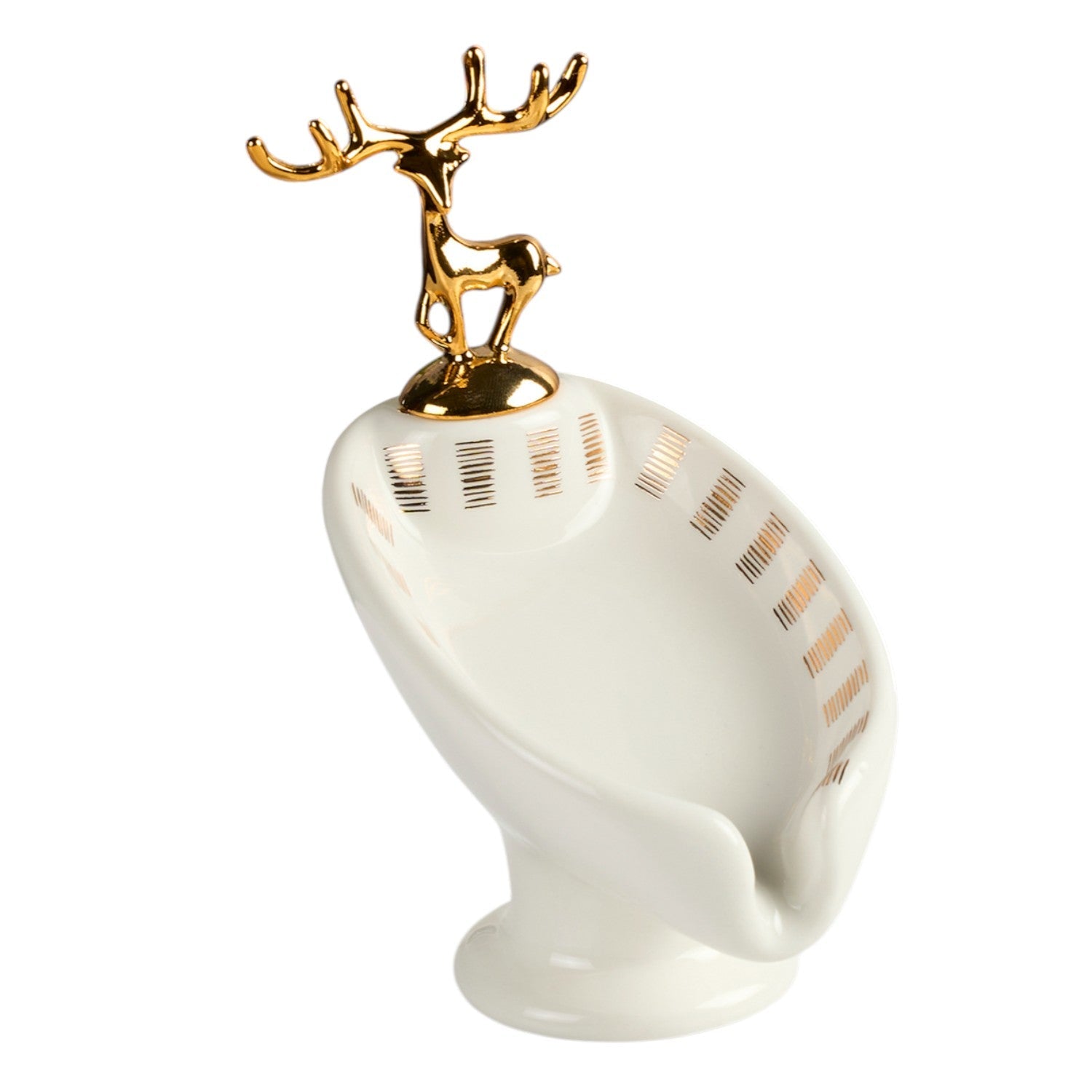 Ceramic Soap Holder Dish, Set of 1, White (Set of 1) (12097)