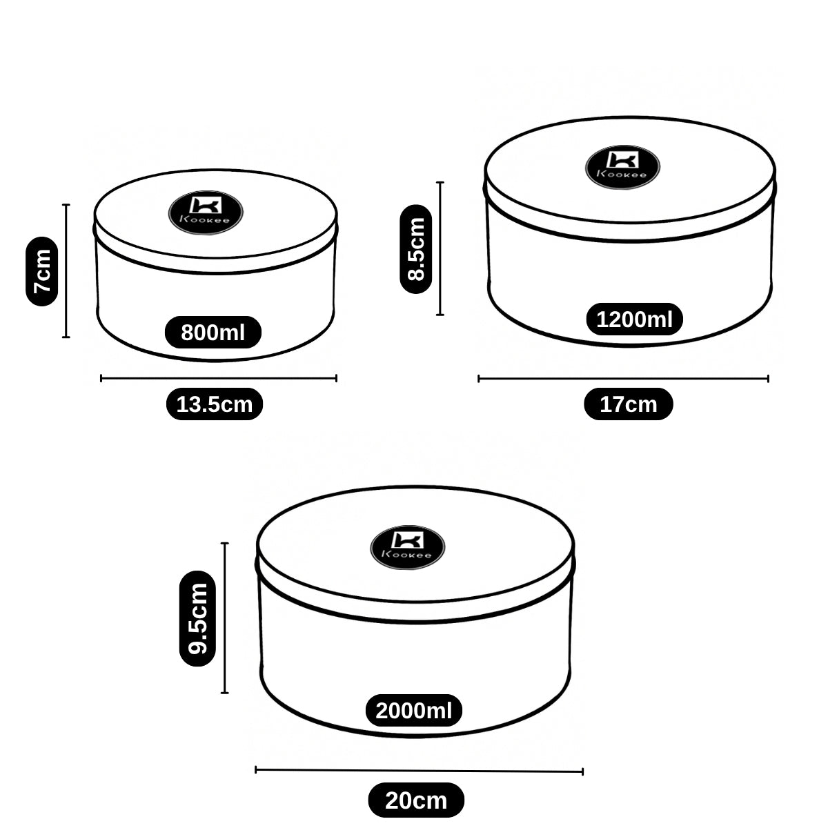 Kookee Tin Containers, Multi, ART12105