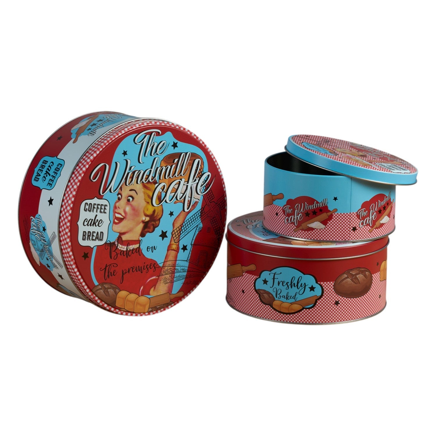 Tin Boxes Set of 3, Cookie, Biscuit and Snack Storage Tins (12105)