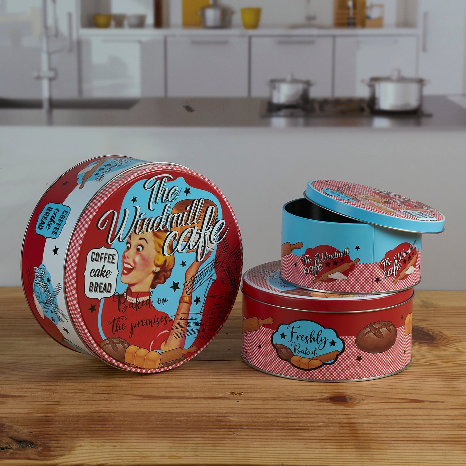 Tin Boxes Set of 3 – Cookie, Biscuit, and Snack Storage Tins (12105)