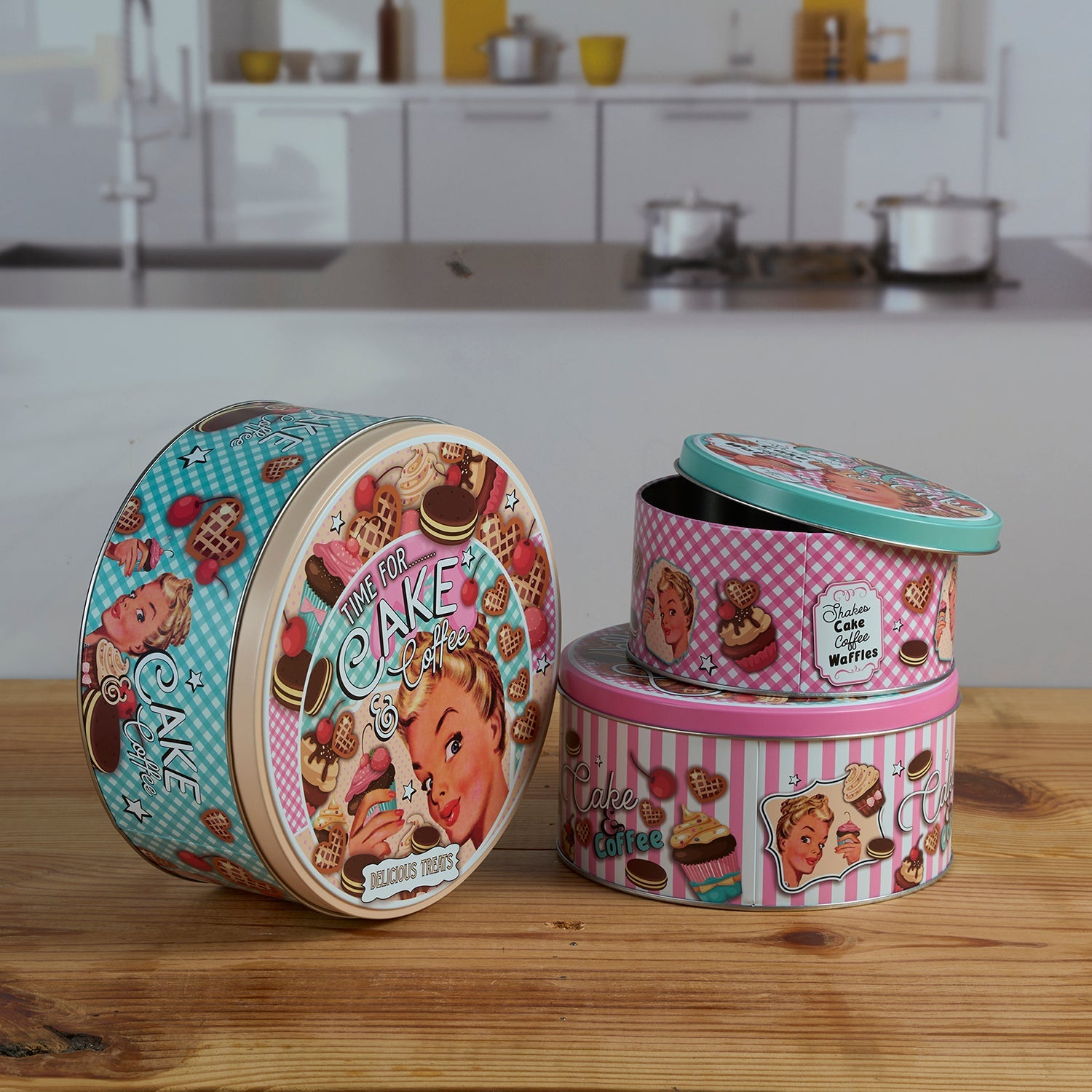 Tin Boxes Set of 3, Cookie, Biscuit and Snack Storage Tins (12105)