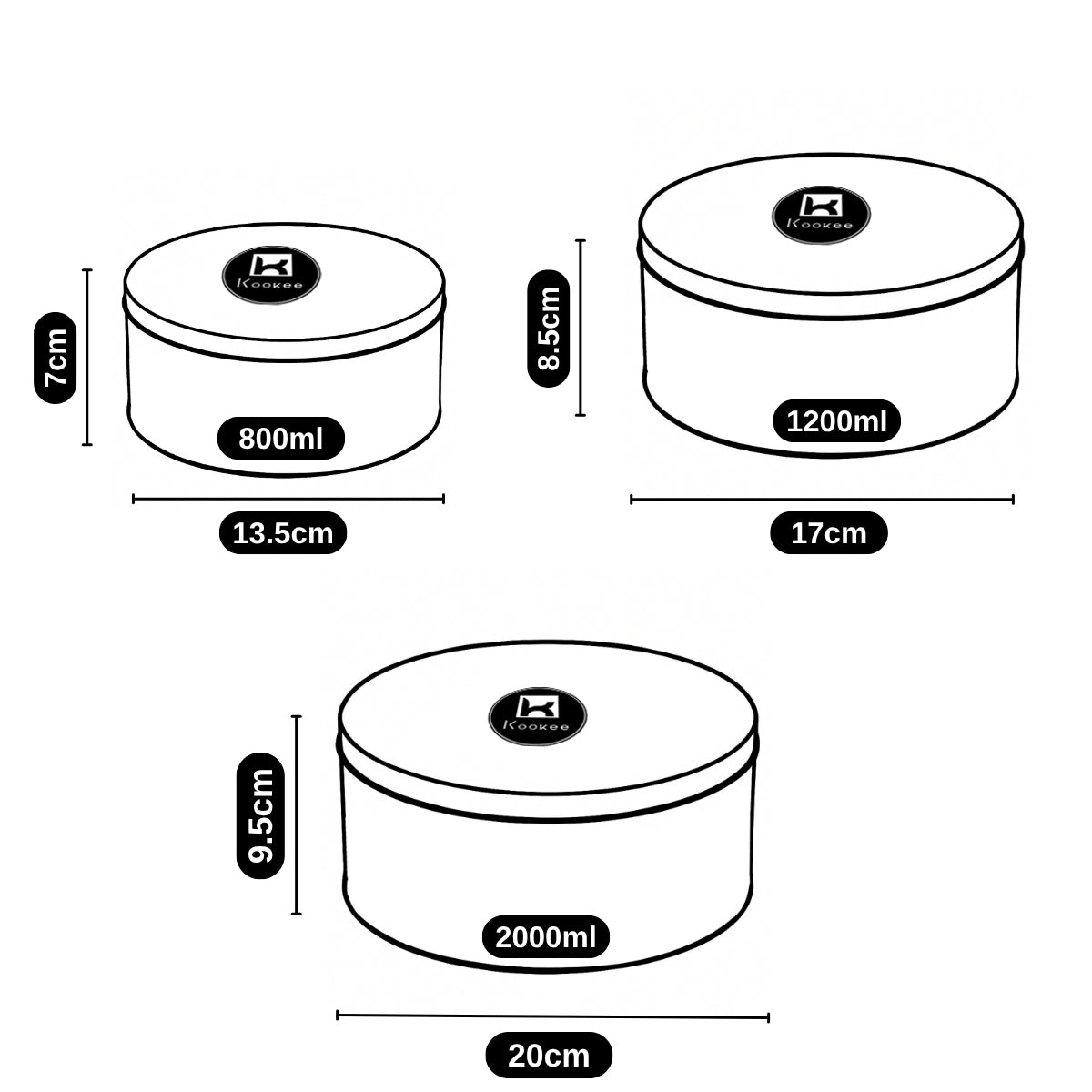 Kookee Tin Containers, Multi, ART12108
