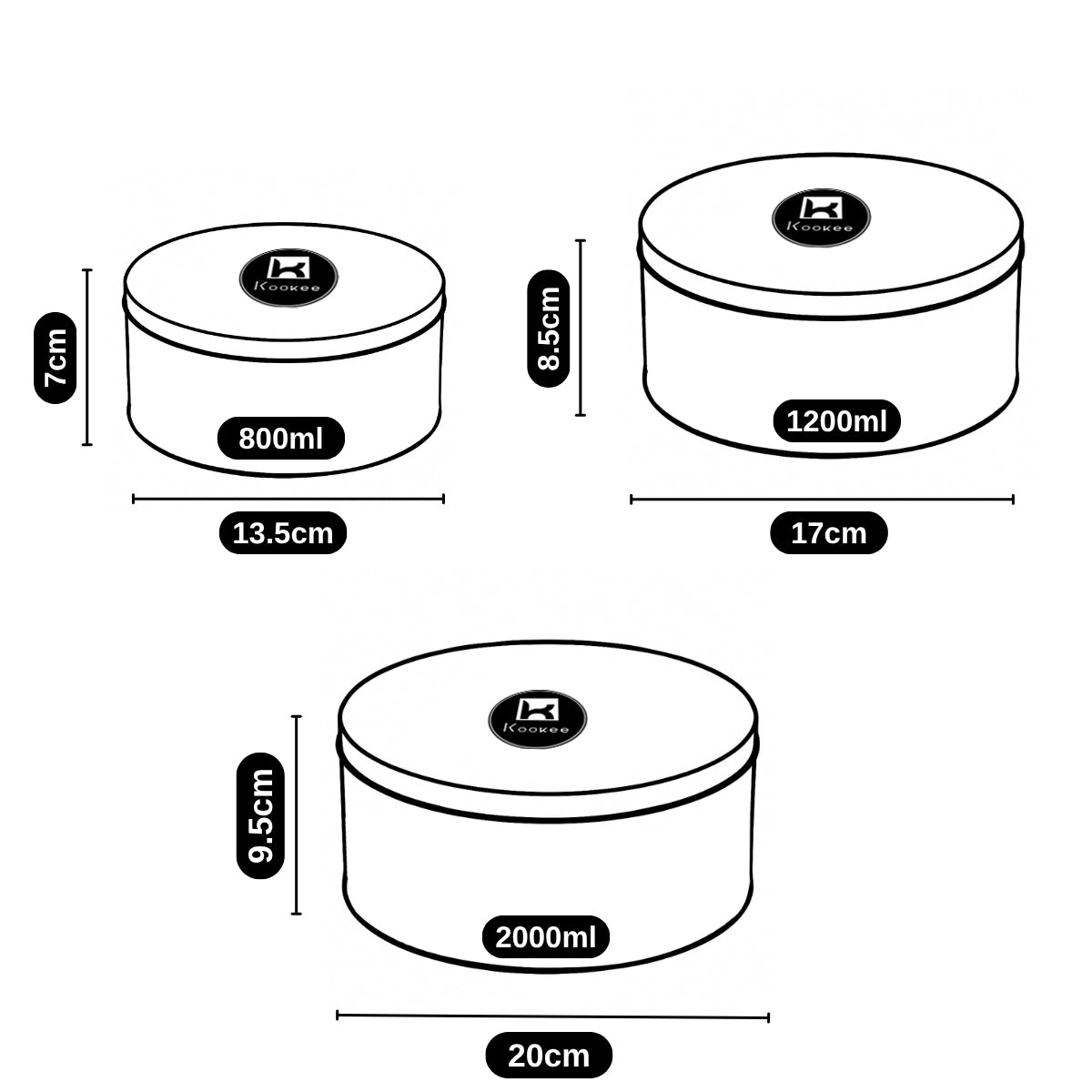 Kookee Tin Containers, Multi, ART12109