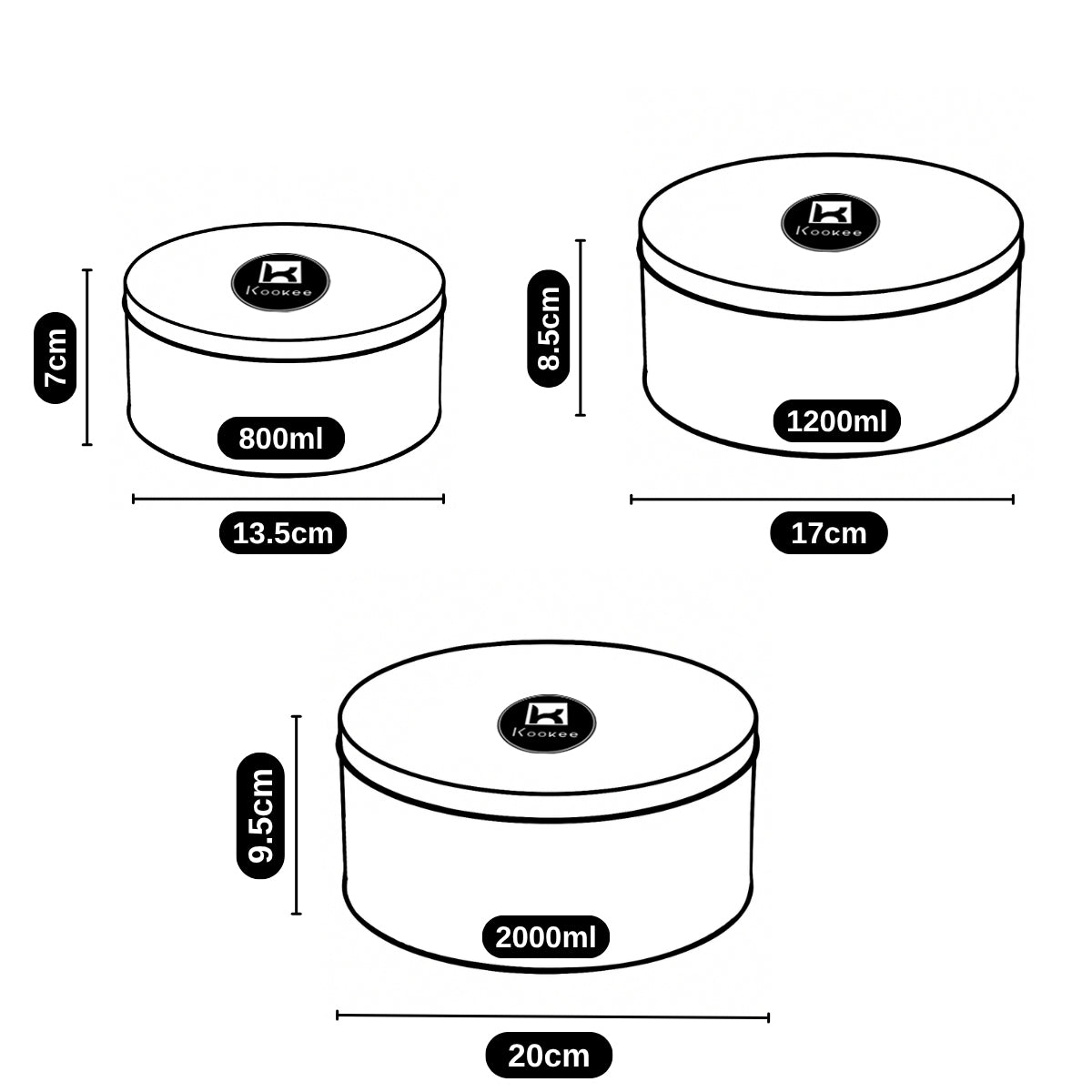 Kookee Tin Containers, Multi, ART12110