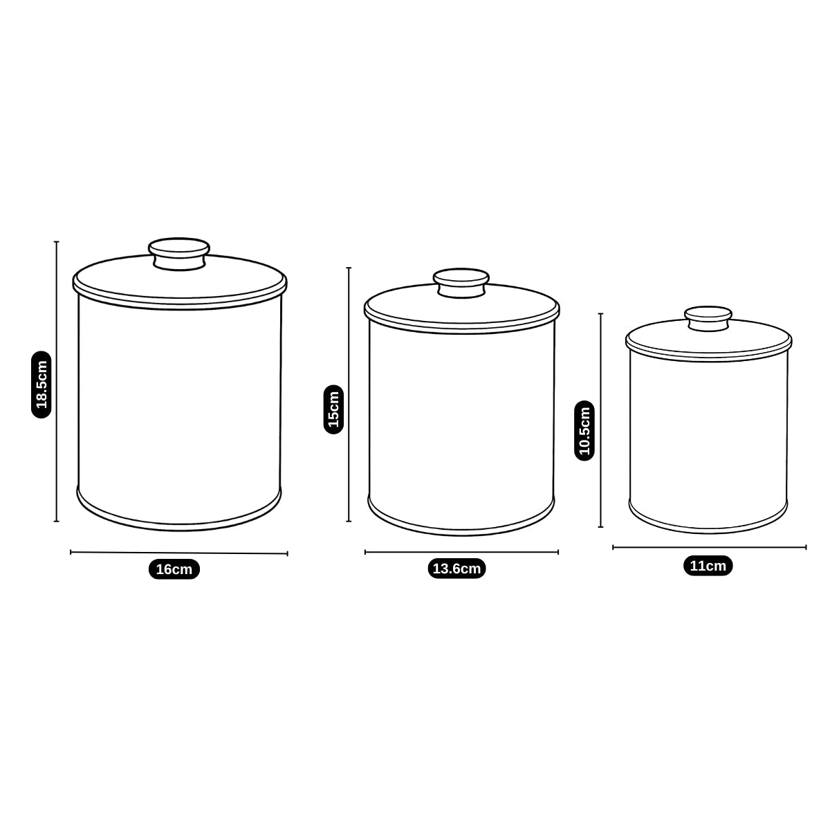 Tin Boxes Set of 3, Cookie, Biscuit and Snack Storage Tins (V-TIN-001)