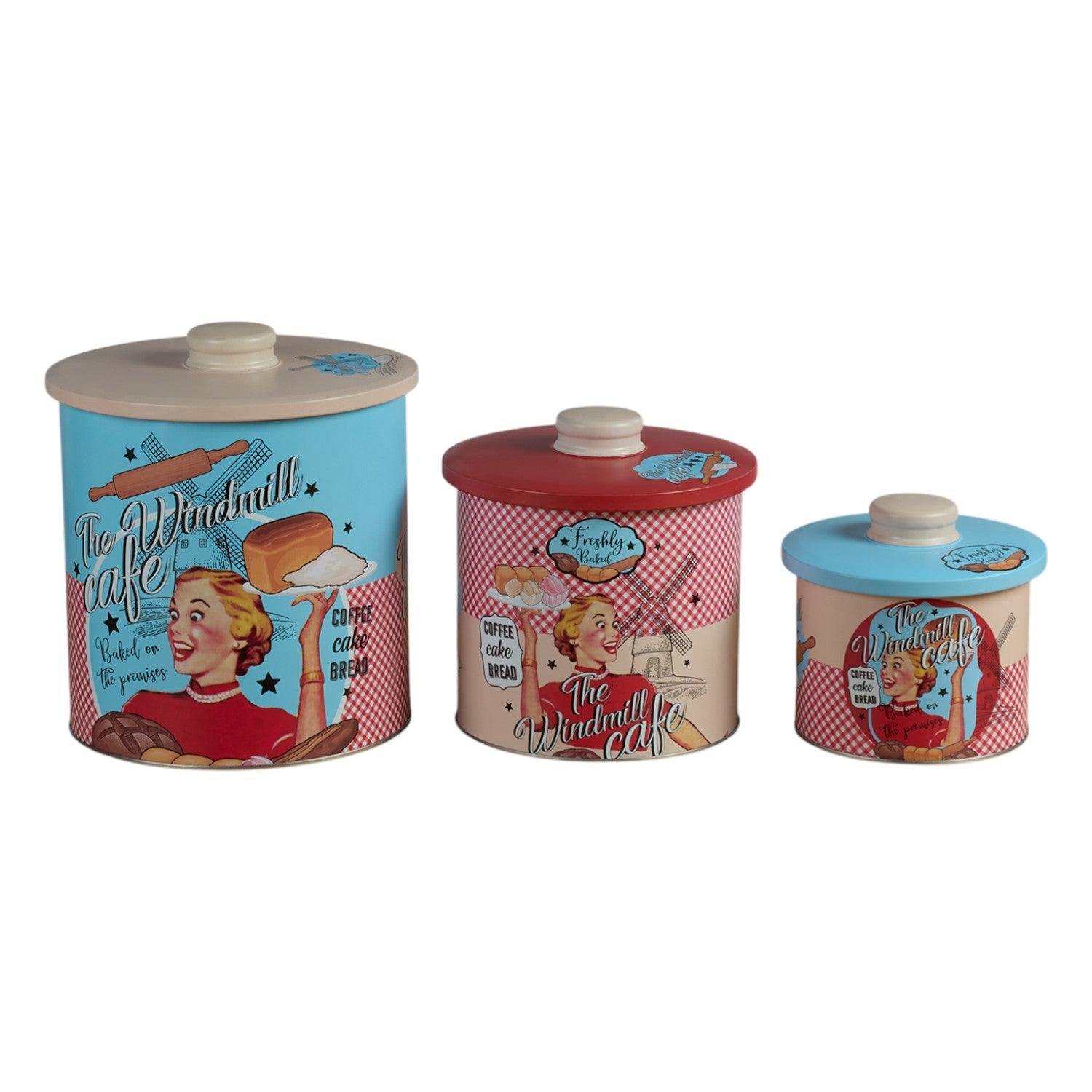 Tin Boxes Set of 3, Cookie, Biscuit and Snack Storage Tins (12111)