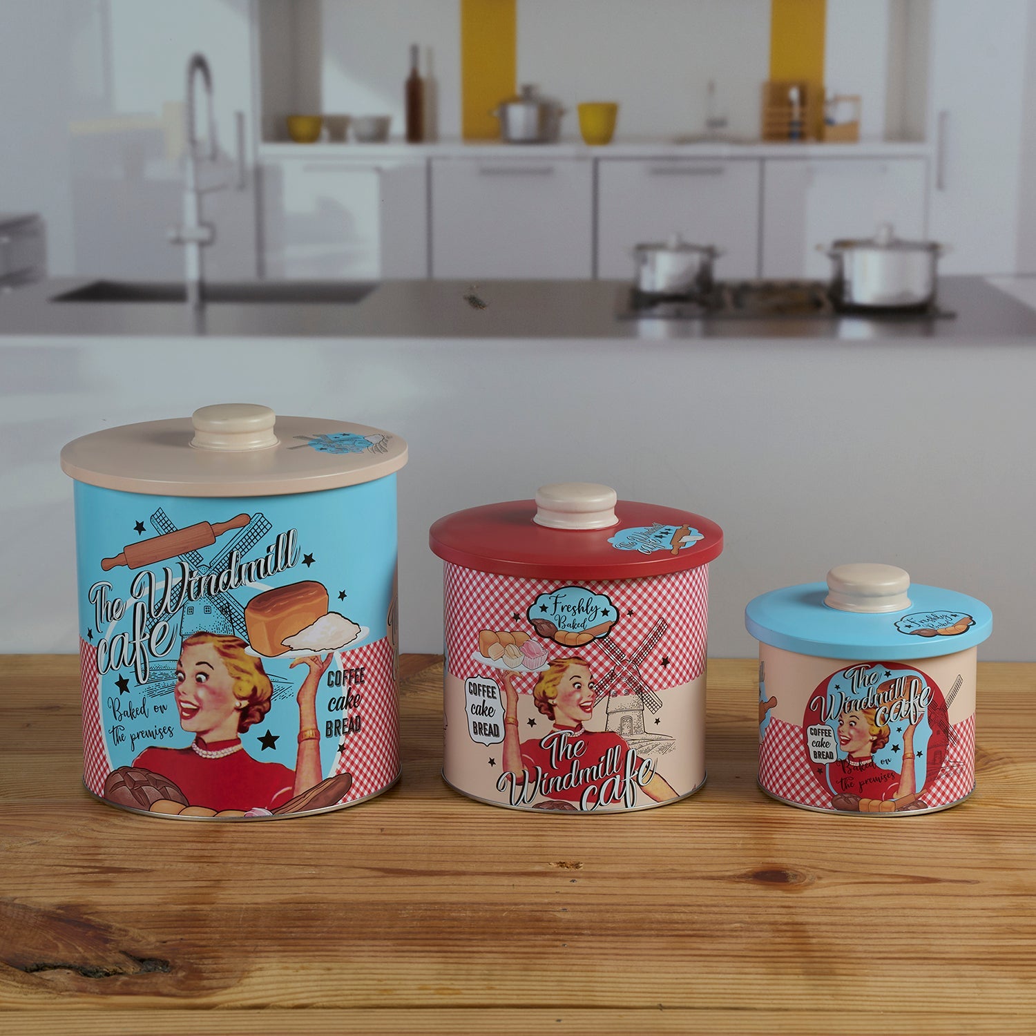 Tin Boxes Set of 3, Cookie, Biscuit and Snack Storage Tins (12111)