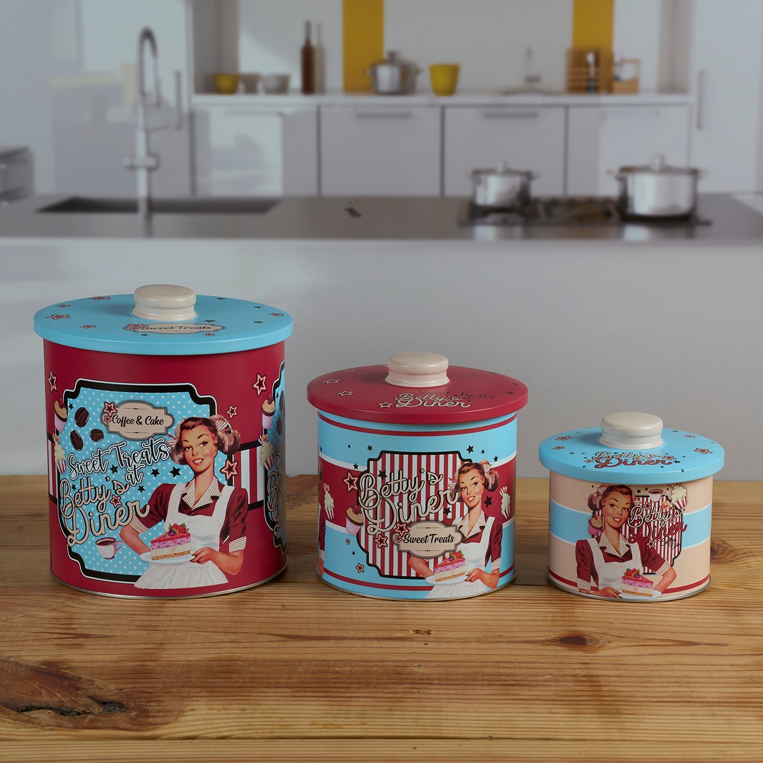 Tin Boxes Set of 3, Cookie, Biscuit and Snack Storage Tins (12111)