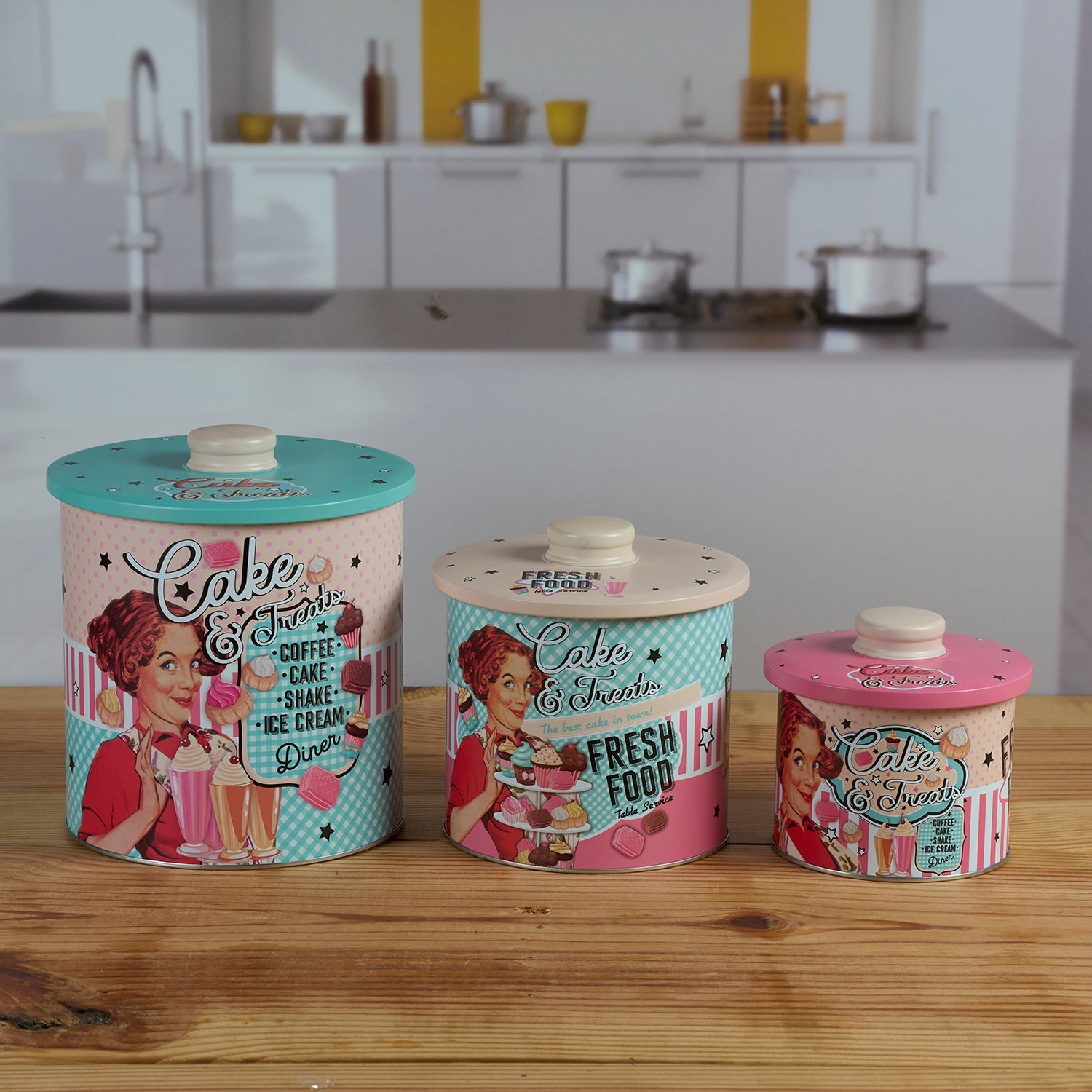 Tin Boxes Set of 3, Cookie, Biscuit and Snack Storage Tins (12111)